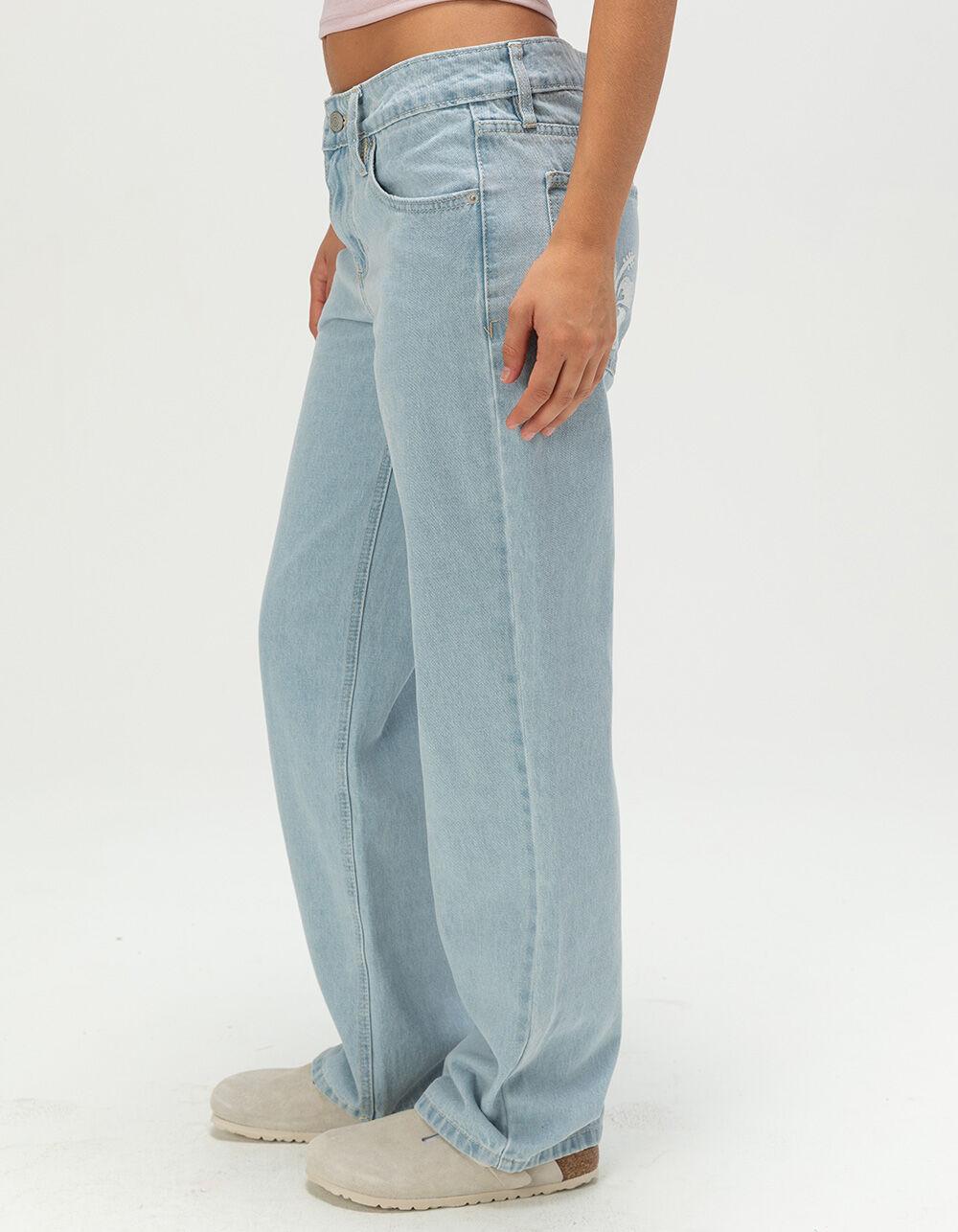 RSQ Womens Low Rise Loose Straight Jeans - LIGHT WASH Product Image