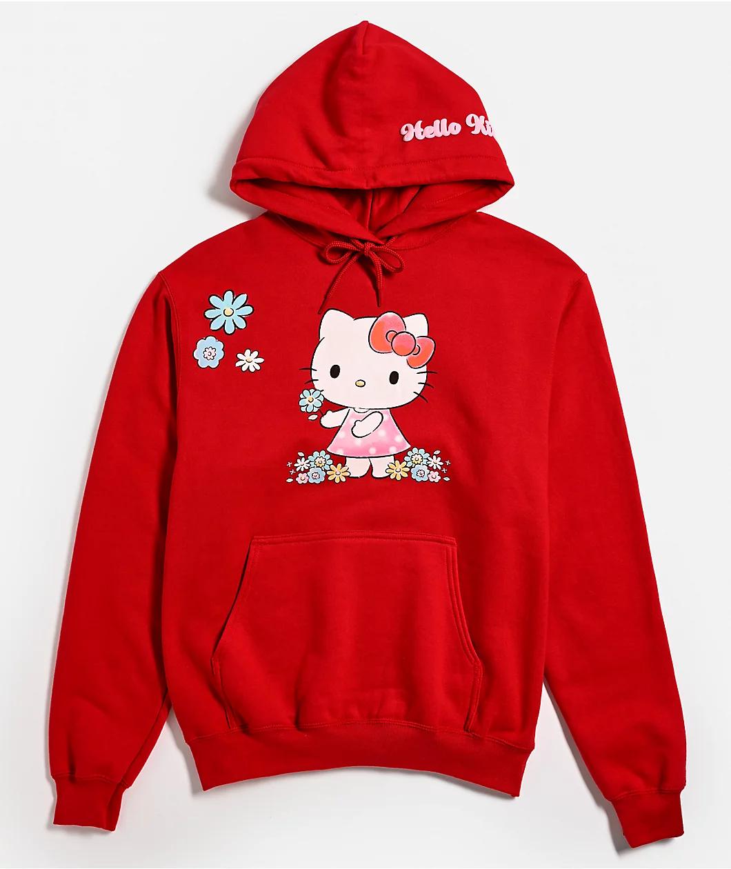Hello Kitty® & Friends | A.LAB Hello Kitty® Pink Ribbon Red Hoodie Product Image