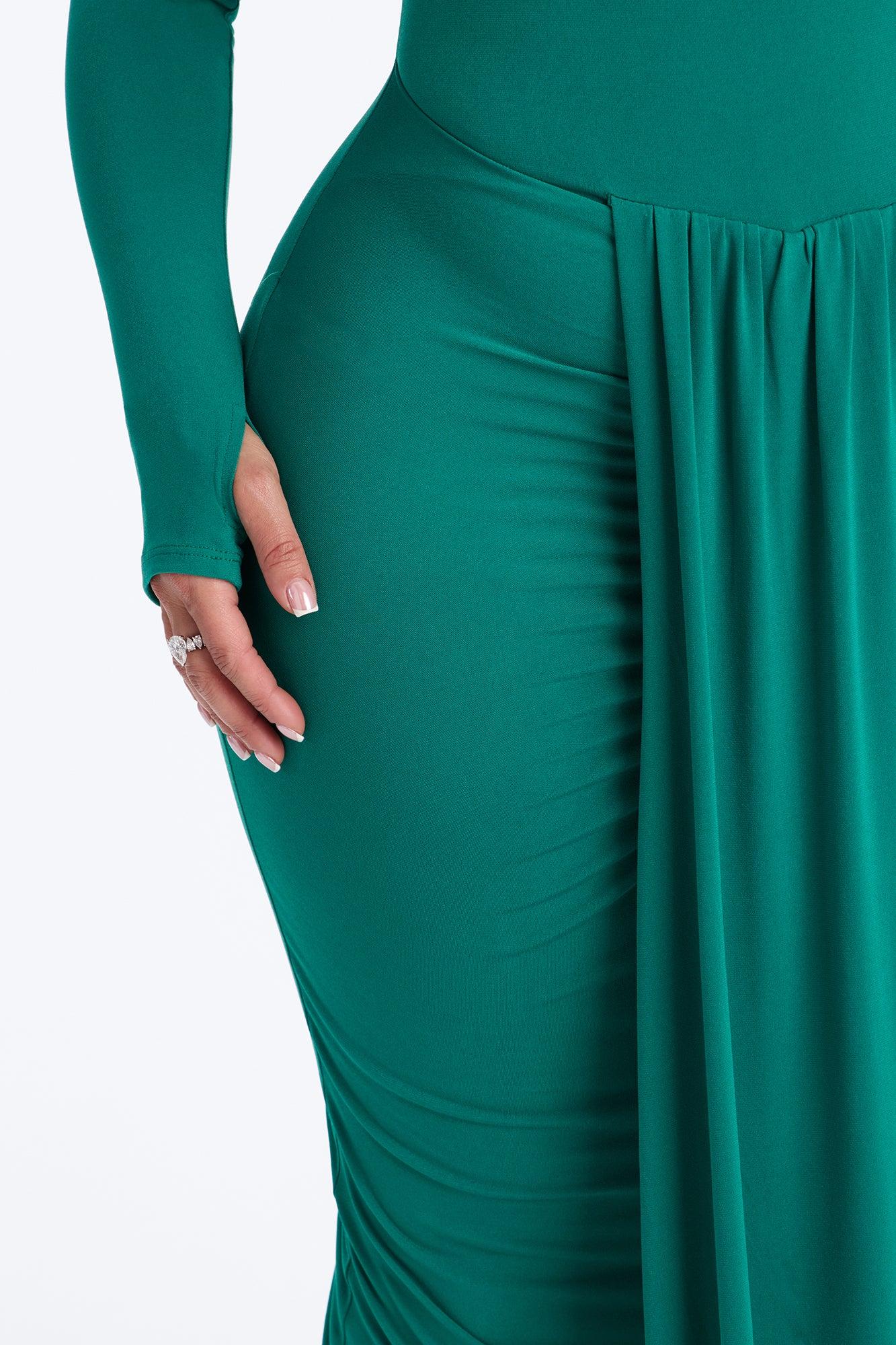 Eloise Boat Neck Maxi Dress - Kelly Green Female Product Image