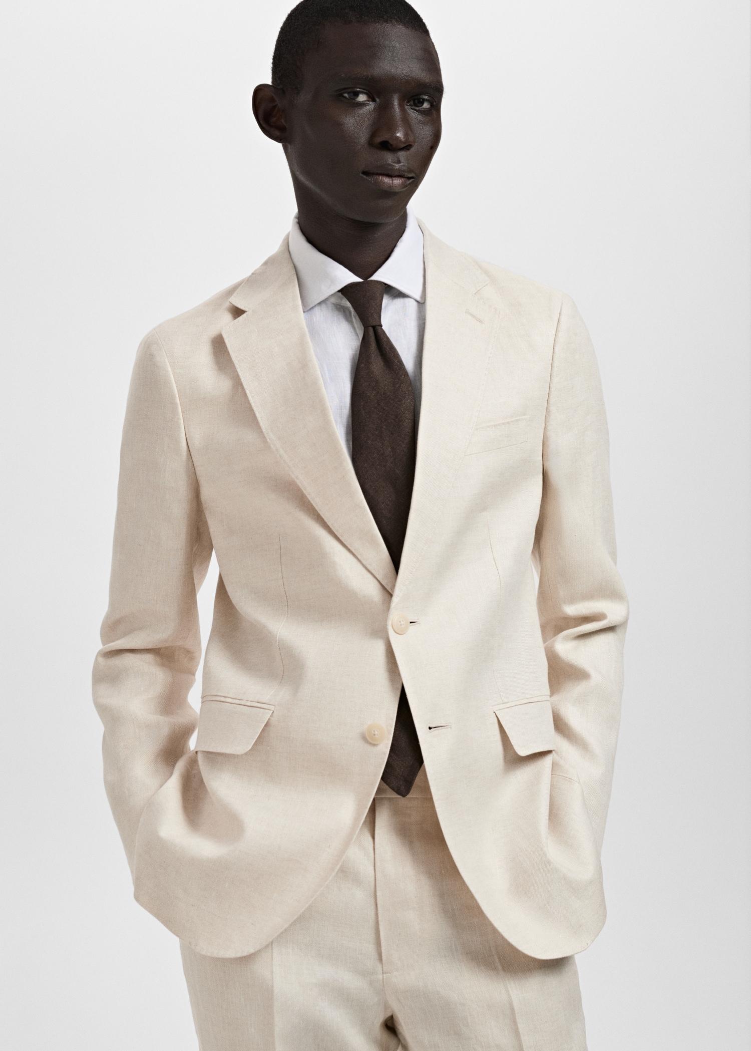 Amalfi 100% linen slim-fit suit blazer - Men | MANGO USA Product Image