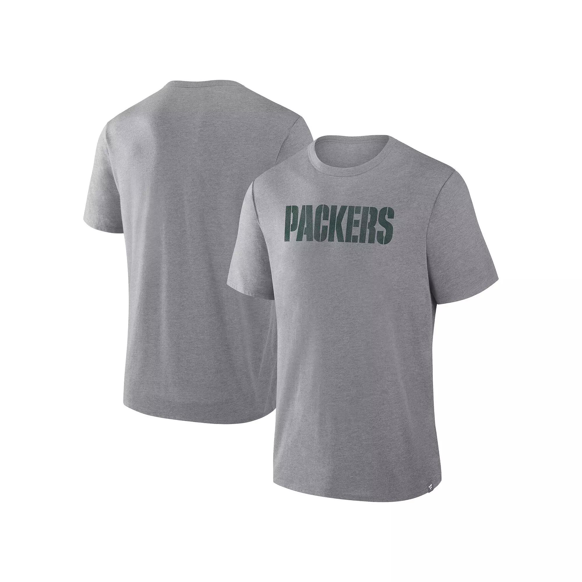 Men's Fanatics Heather Gray Green Bay Packers Tri-Blend T-Shirt,  Product Image