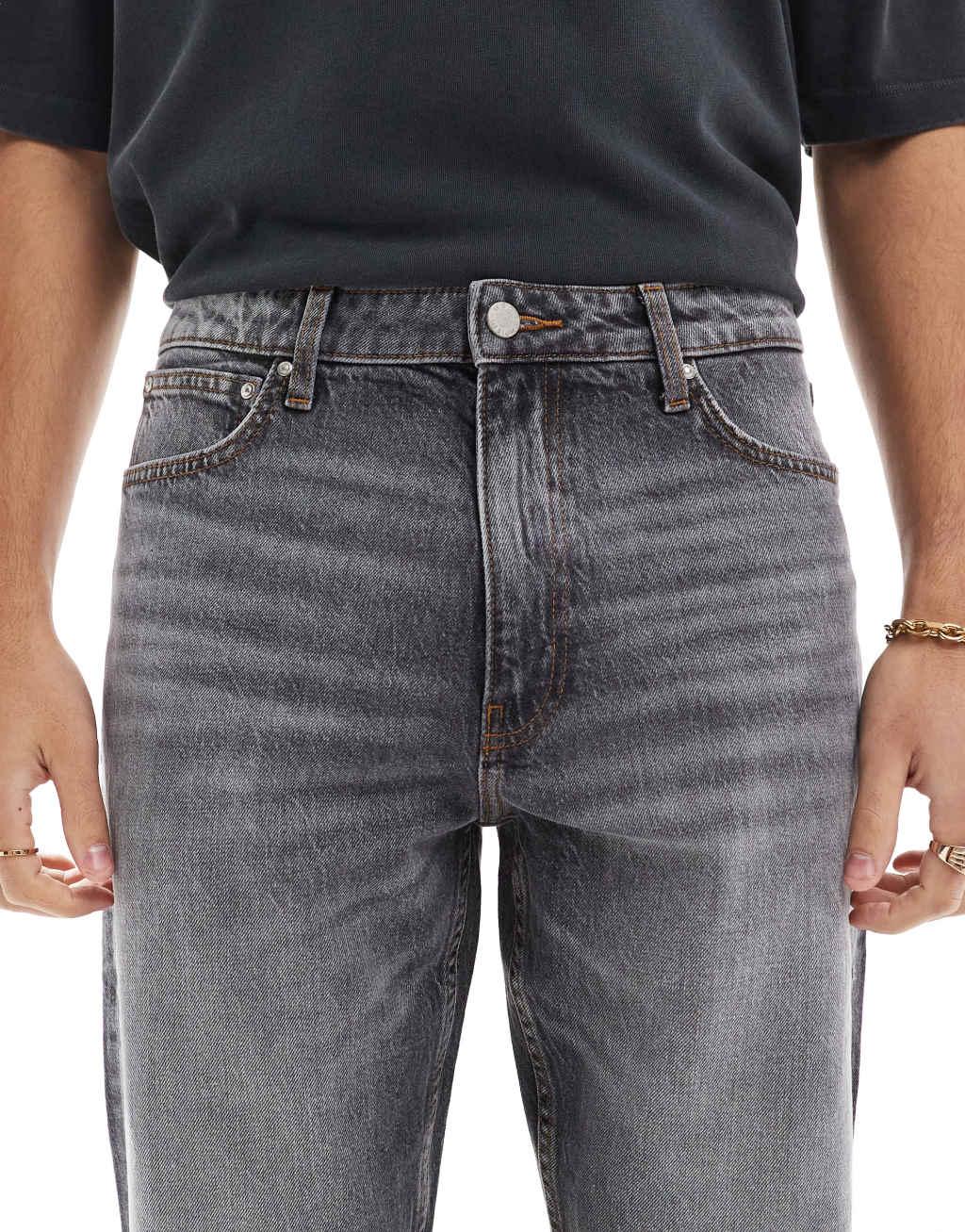 ASOS DESIGN straight stretch jeans in gray Product Image