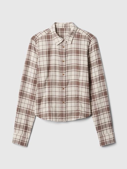 Cropped Flannel Shirt Product Image