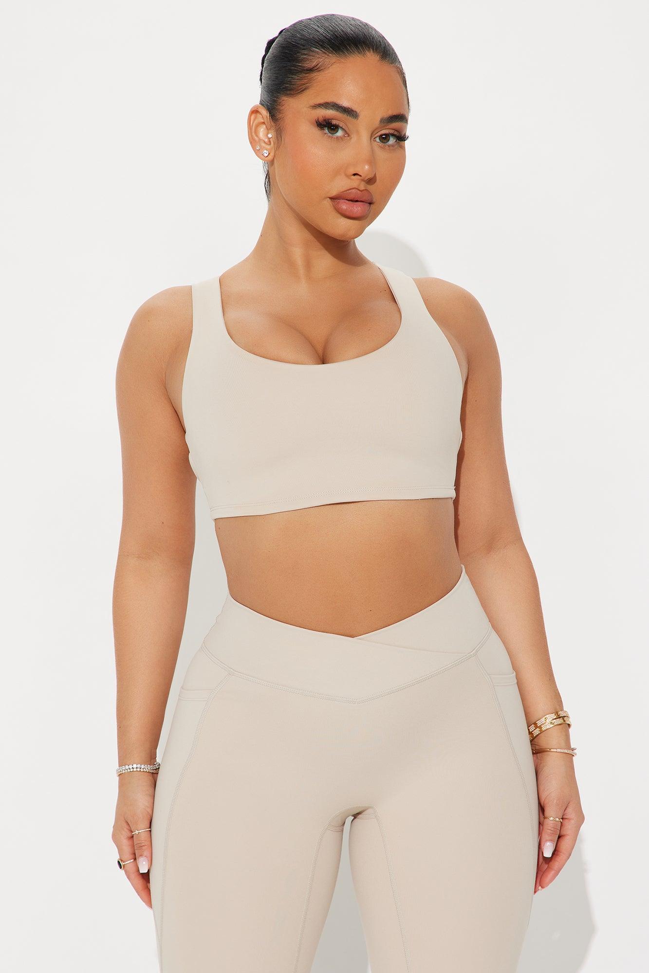 Lean Into It Super Soft Active Top - Light Taupe Product Image