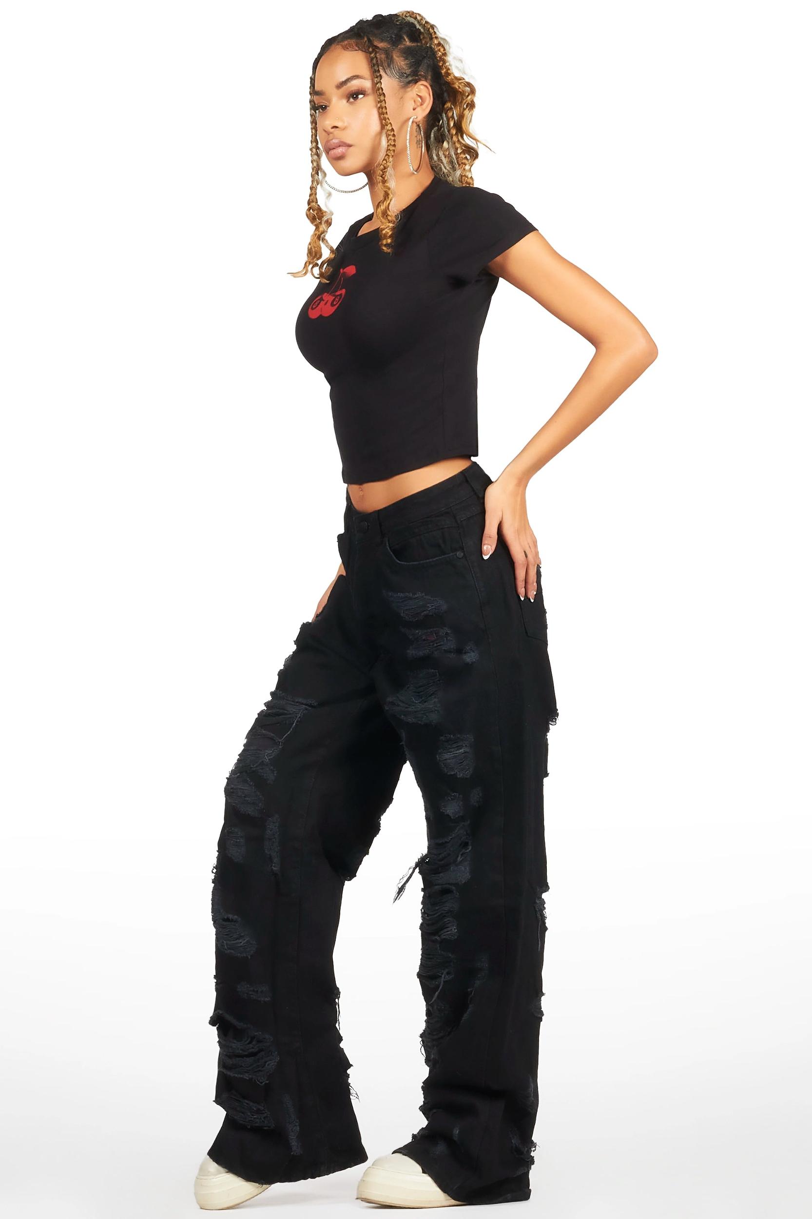 Tamyra Black Baggy Jean Female Product Image