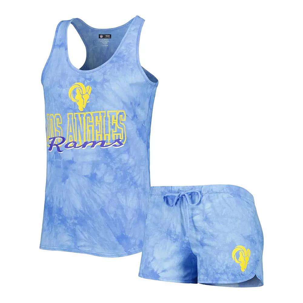 Women's Concepts Sport Royal Los Angeles Rams Billboard Scoop Neck Racerback Tank Top and Shorts Sleep Set,  Product Image