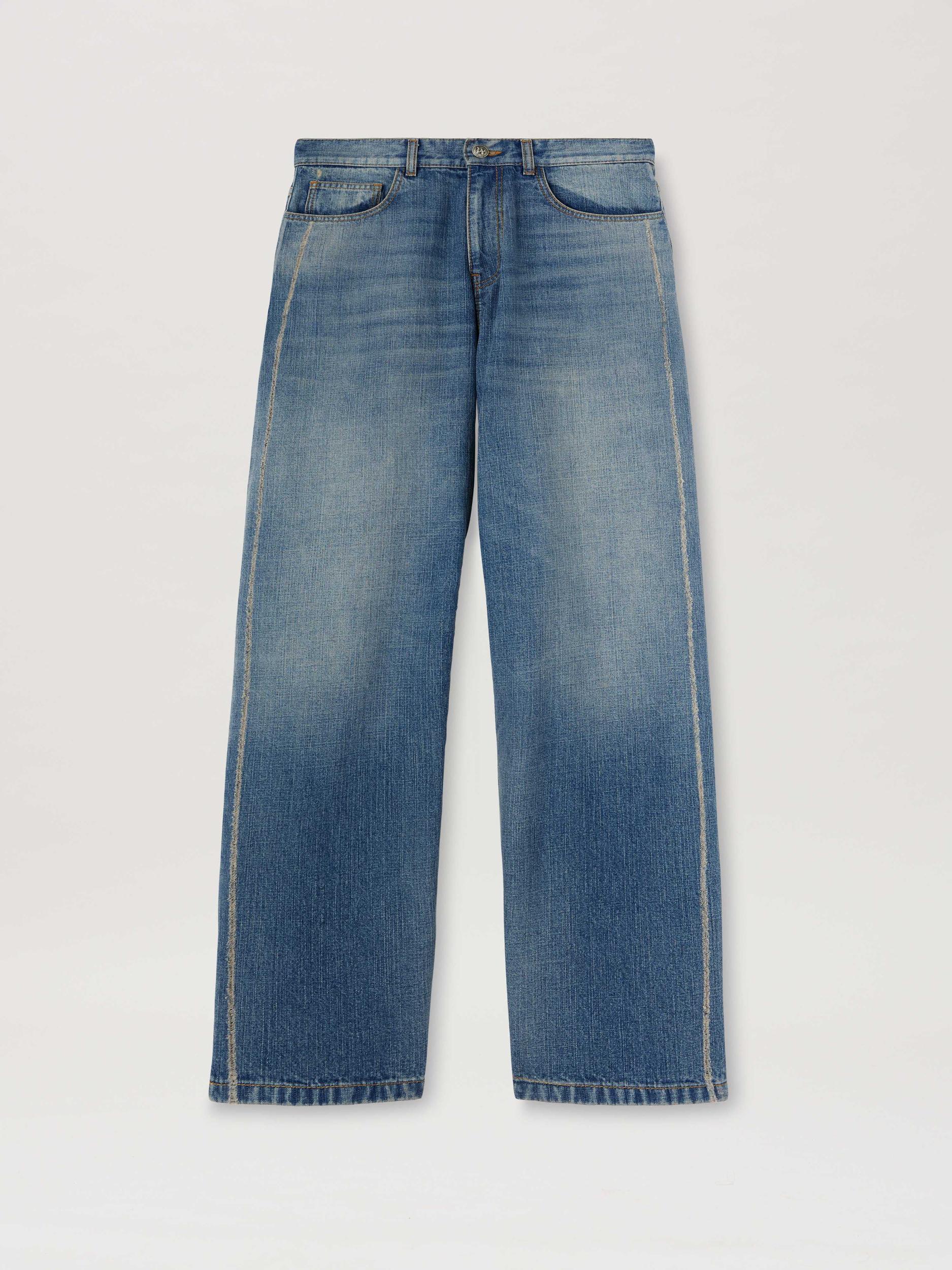 CURVED LOGO LOOSE 5 POCKETS LIGHT BLUE - Product Image