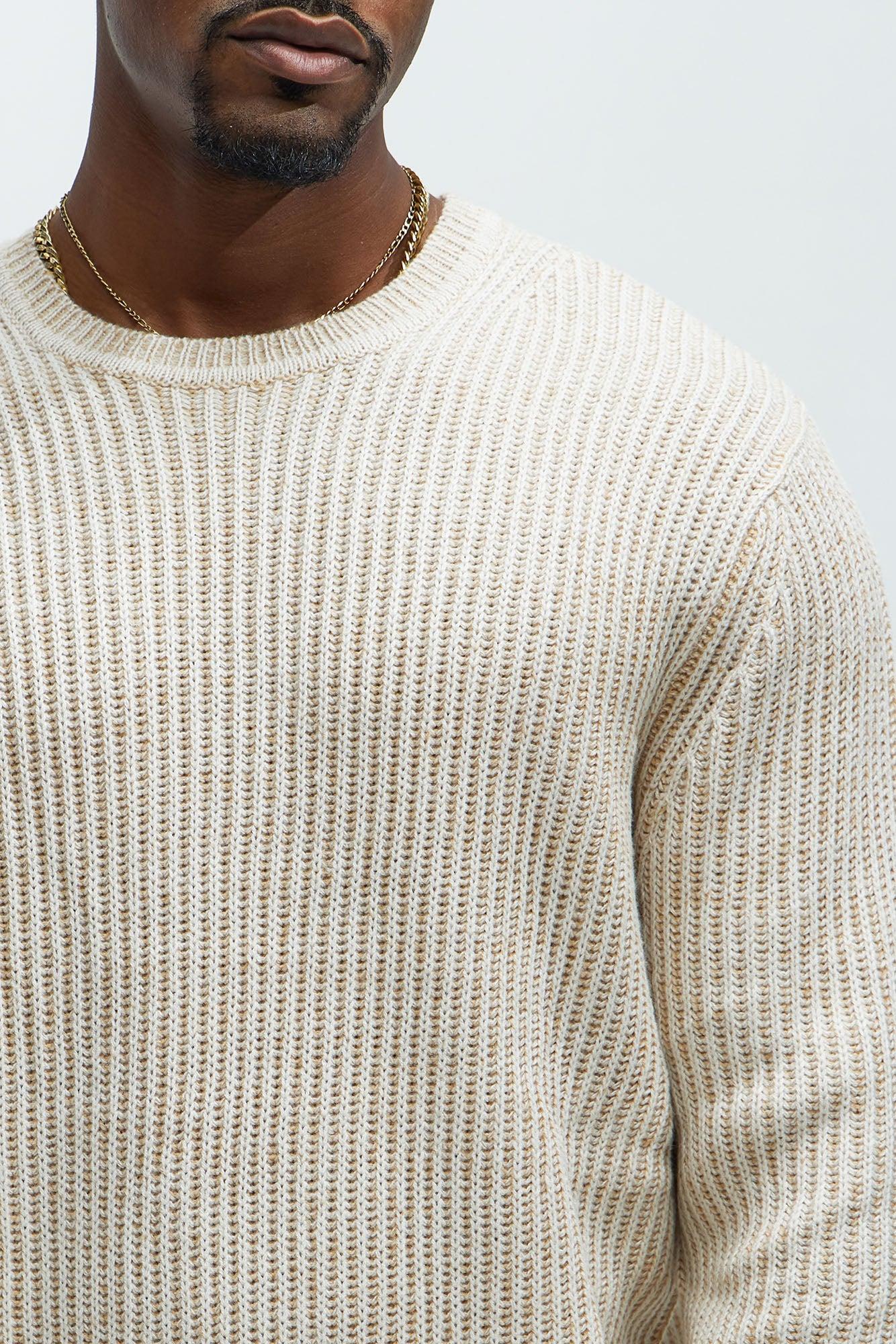 Heavy Ribbed Pullover Sweater - Cream Product Image