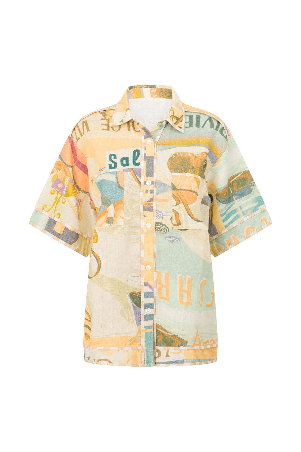 Portofino Top - Fiorire Acqua Product Image