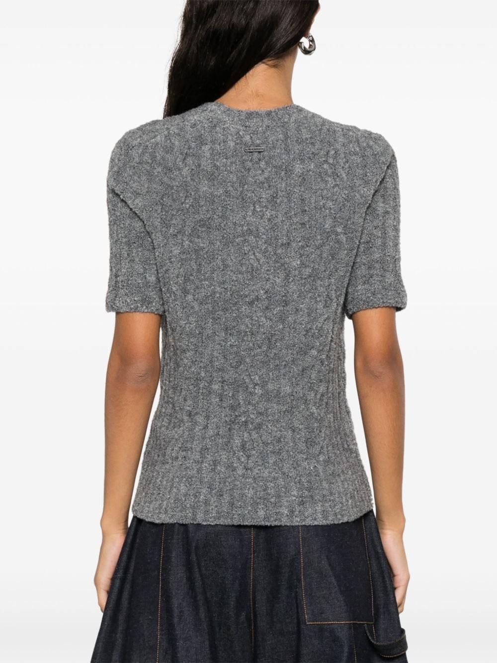 cable-knit short sleeve T-shirt Product Image