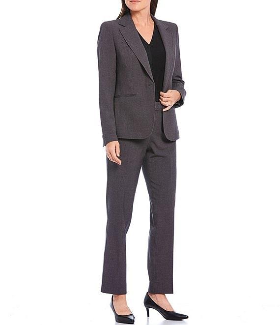 Anne Klein Sabre Stretch Notch Lapel Long Sleeve Princess Seam Blazer Product Image