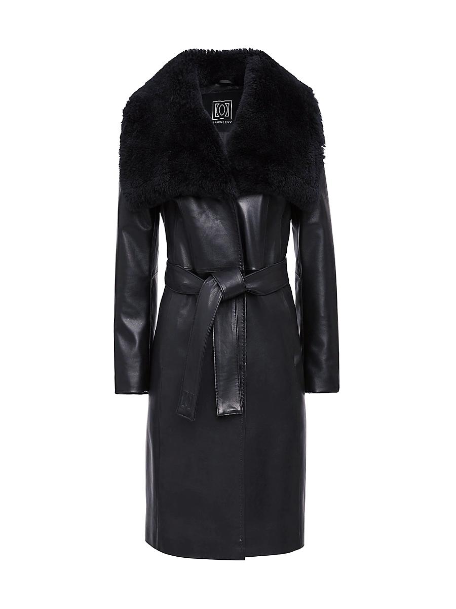 Womens Nina Leather Coat Product Image