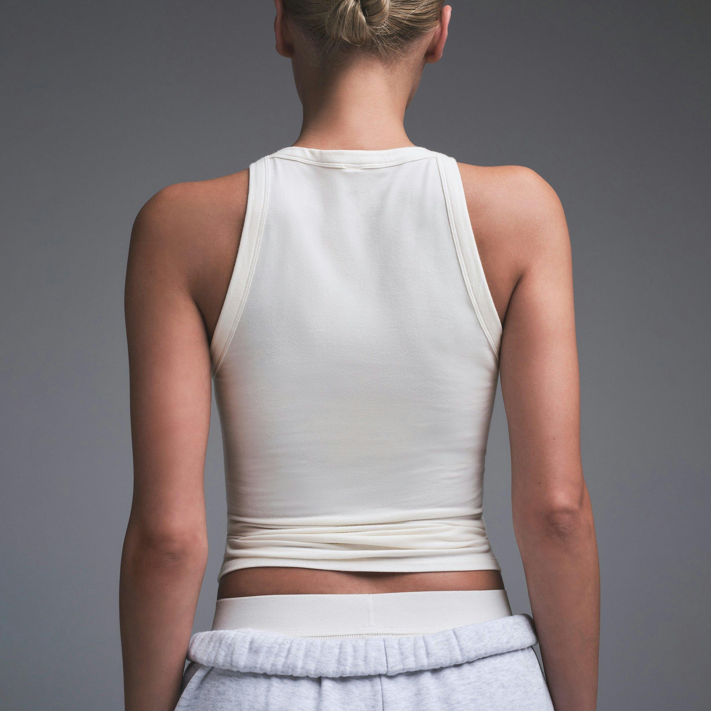 COTTON JERSEY SCOOP NECK BODYSUIT | MARBLE Product Image