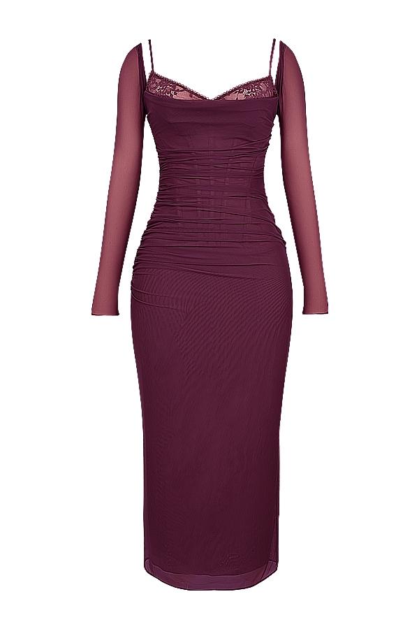 Katarina  wine maxi dress Product Image