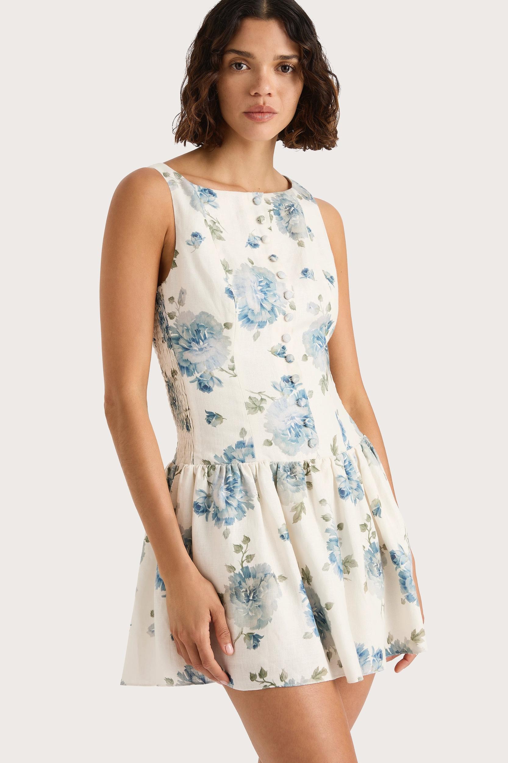 Blair Mini Dress Cecile Floral Pale Blue - Final Sale Product Image