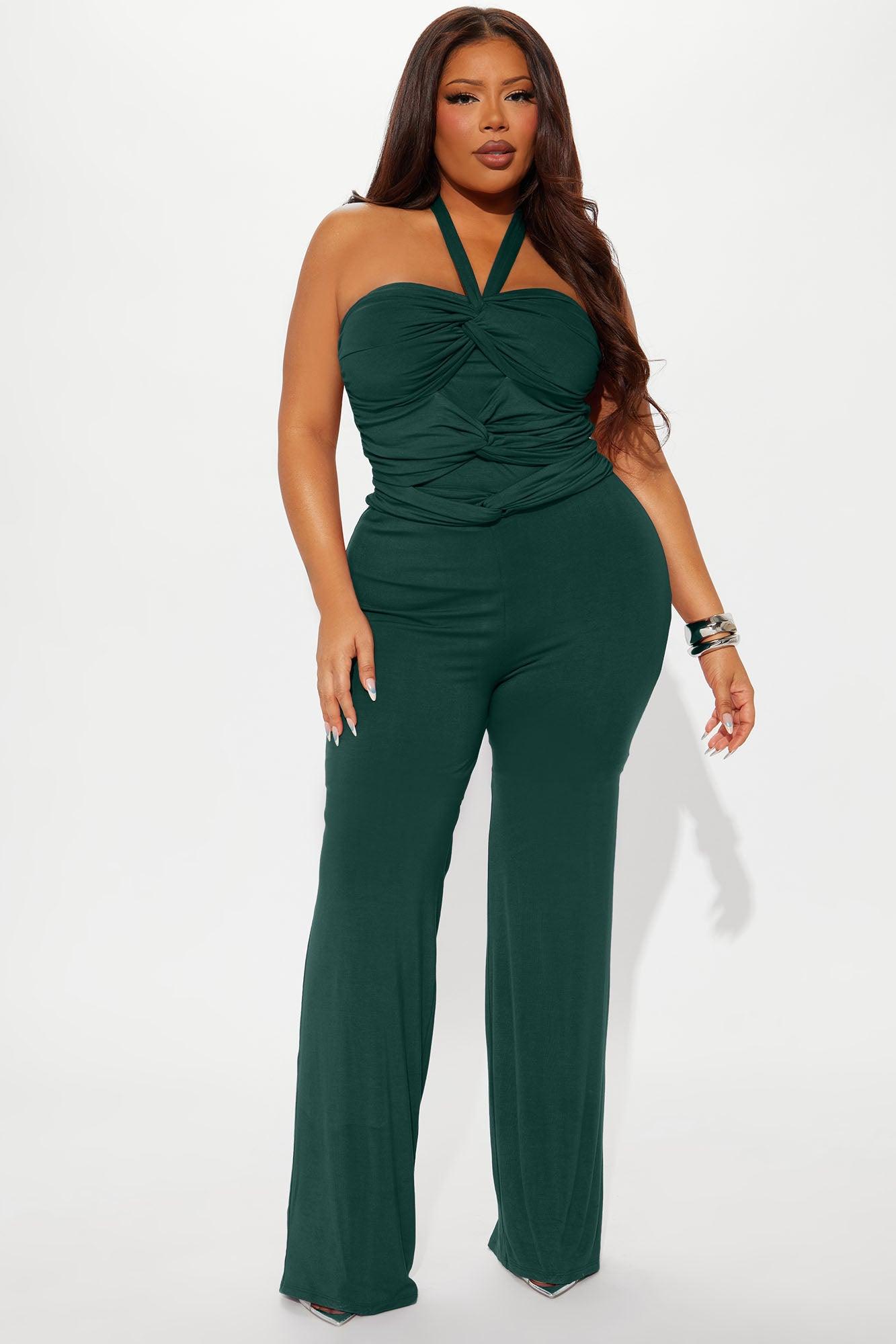 Never Going Back Jumpsuit - Hunter Green Female Product Image