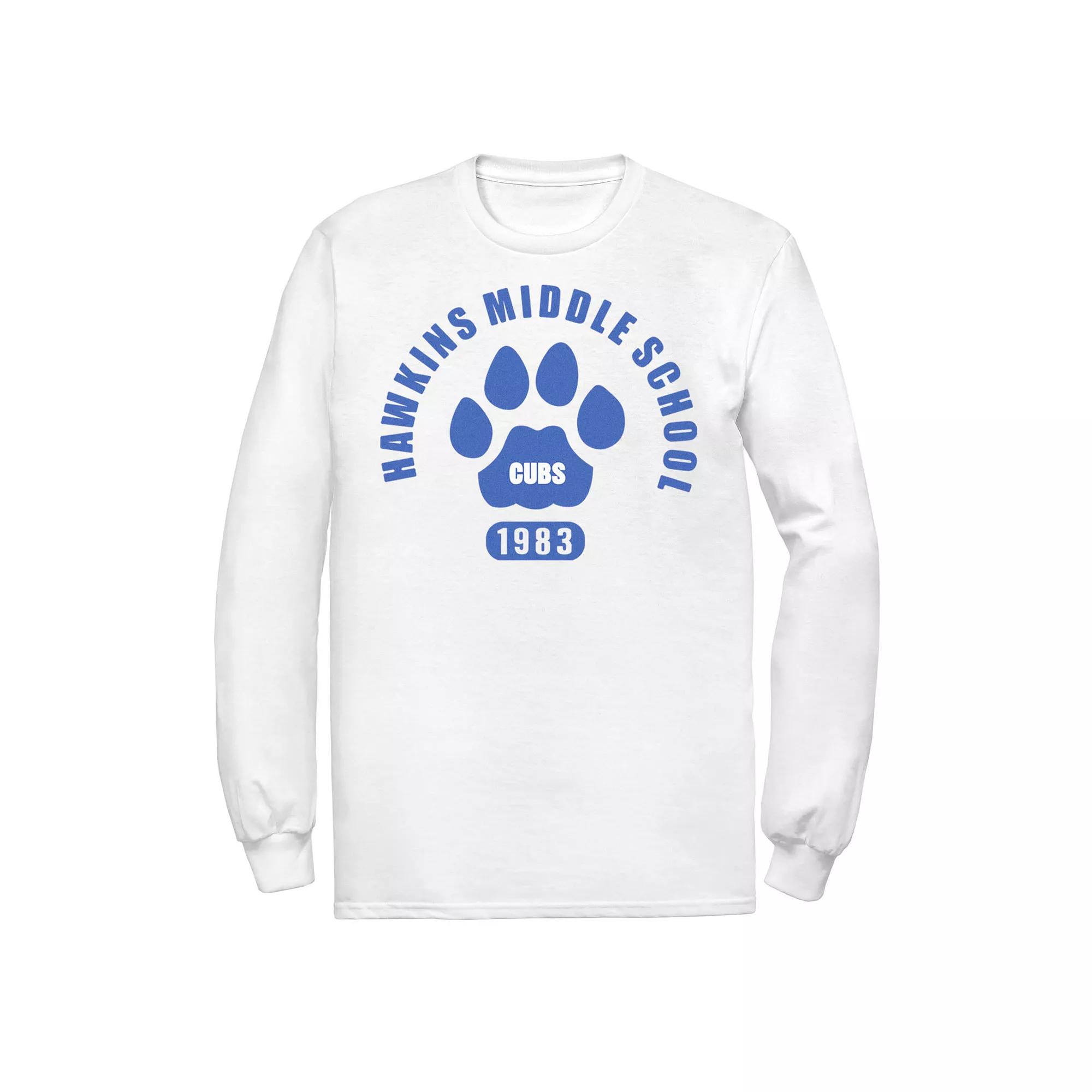 Men's Netflix Stranger Things Hawkins Middle School Cubs 1983 Tee, Size: Medium, White Product Image
