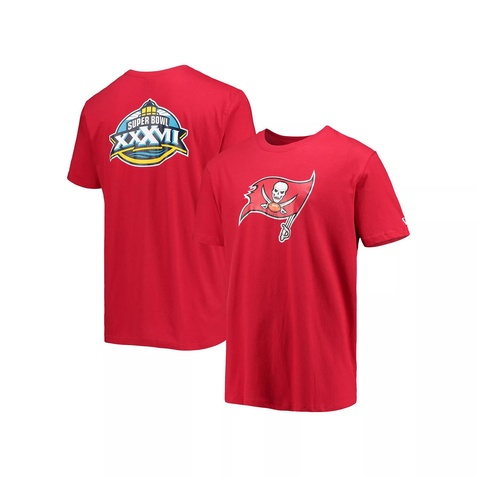 Men's New Era Red Tampa Bay Buccaneers Patch Up Collection Super Bowl XXXVII T-Shirt,  Product Image
