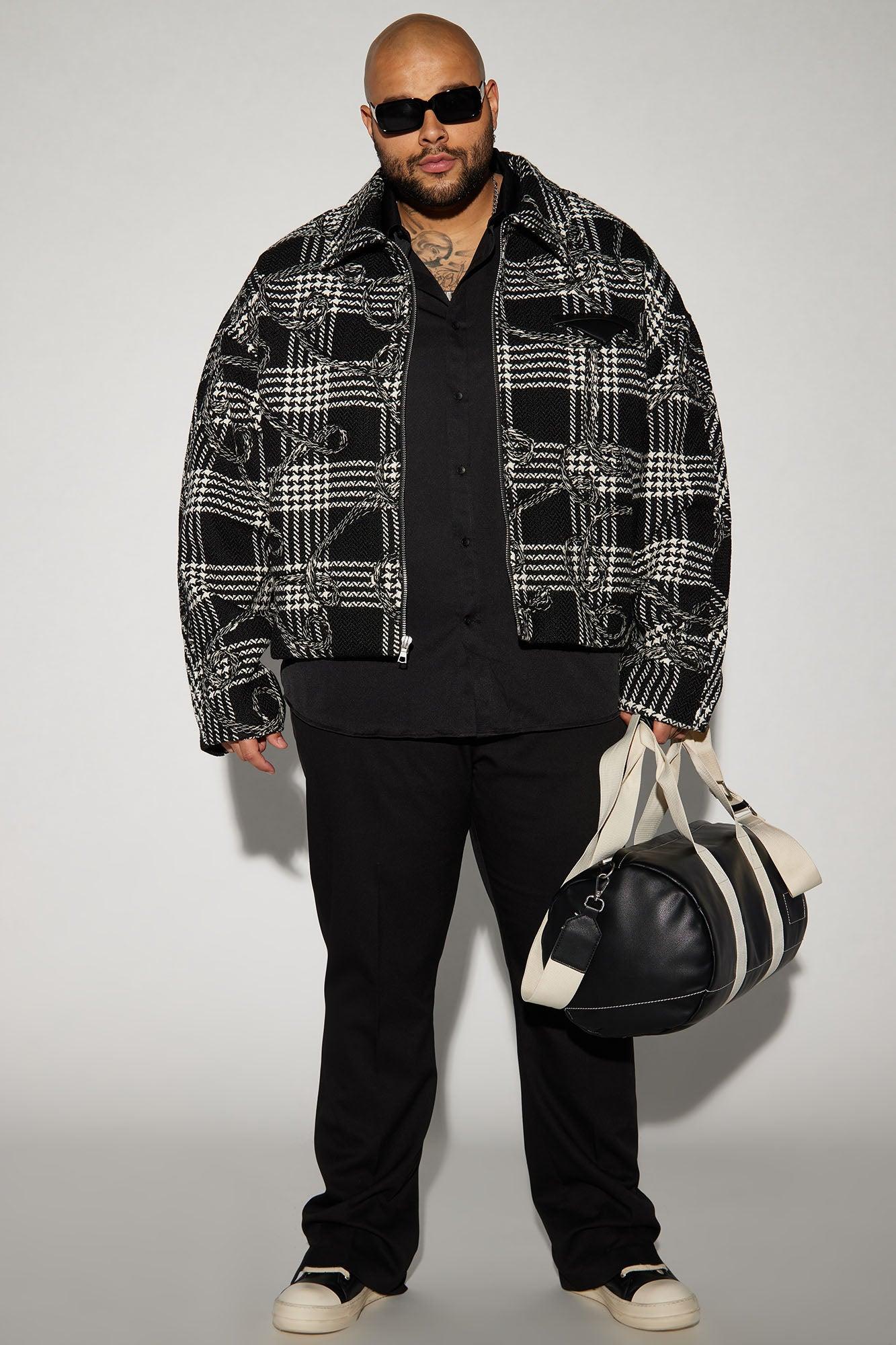 YSME Cropped Work Jacket - Black/combo Product Image