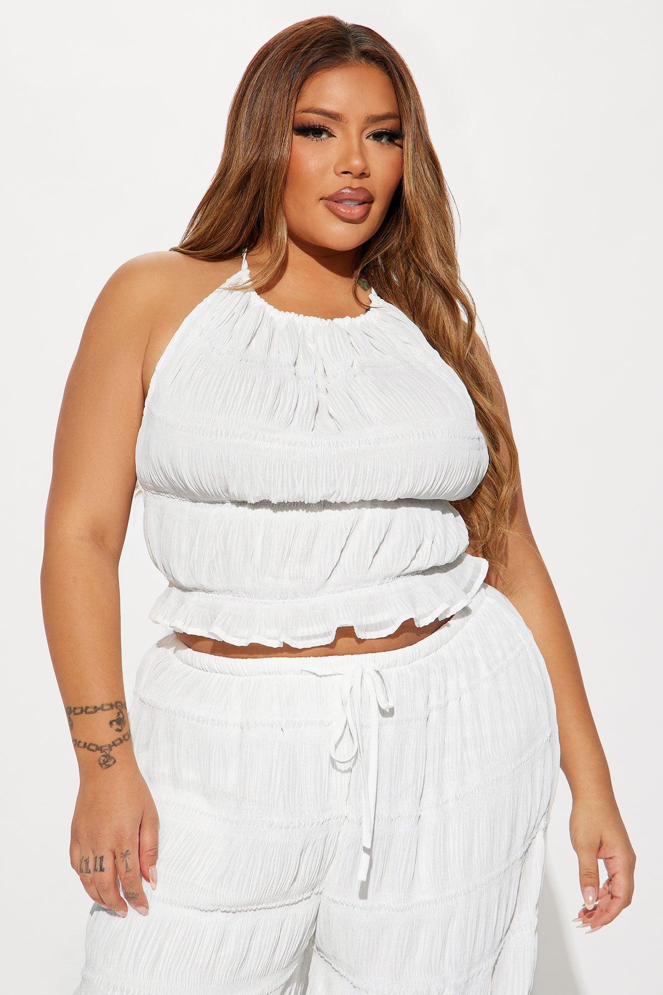 Portofino Plisse Pant Set - Ivory Product Image