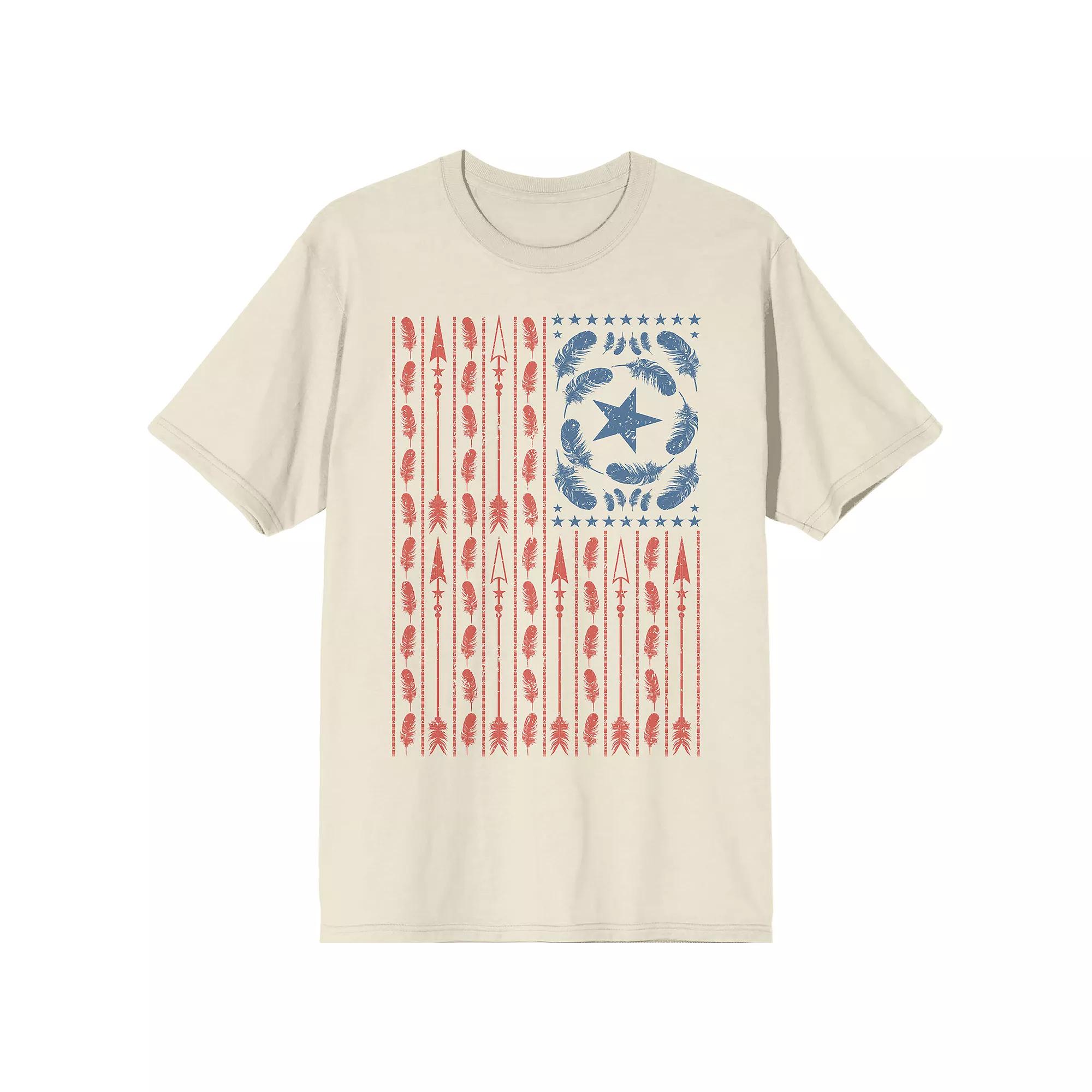 Men's Americana Feather Flag Tee, Size: Large, Beige Product Image