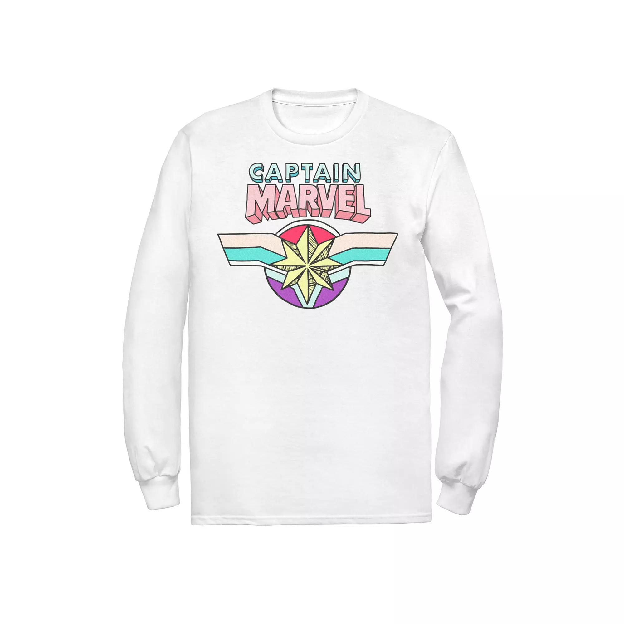 Men's Marvel Captain Marvel Cartoon Style Logo Tee,  Product Image