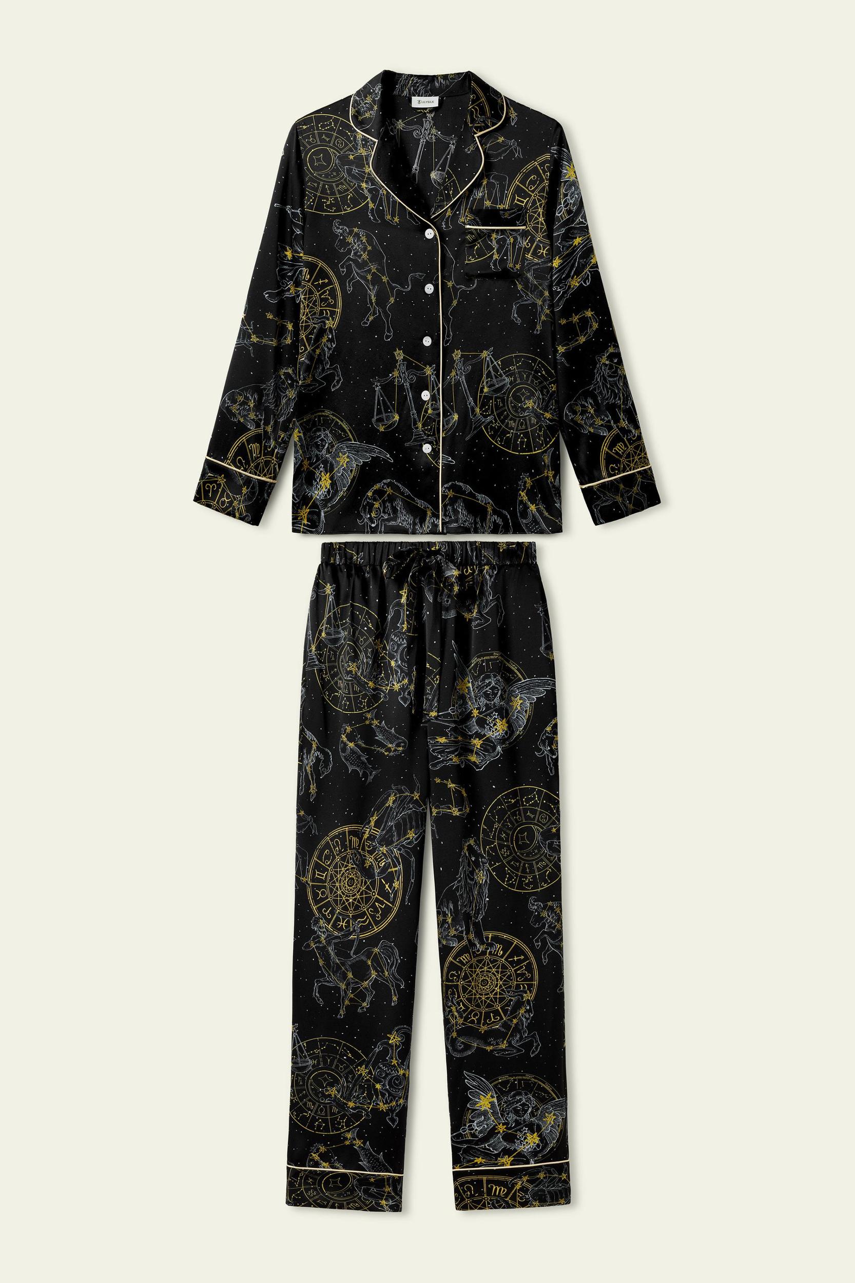 Virgo Zodiac Classic Silk Pajama Set Product Image