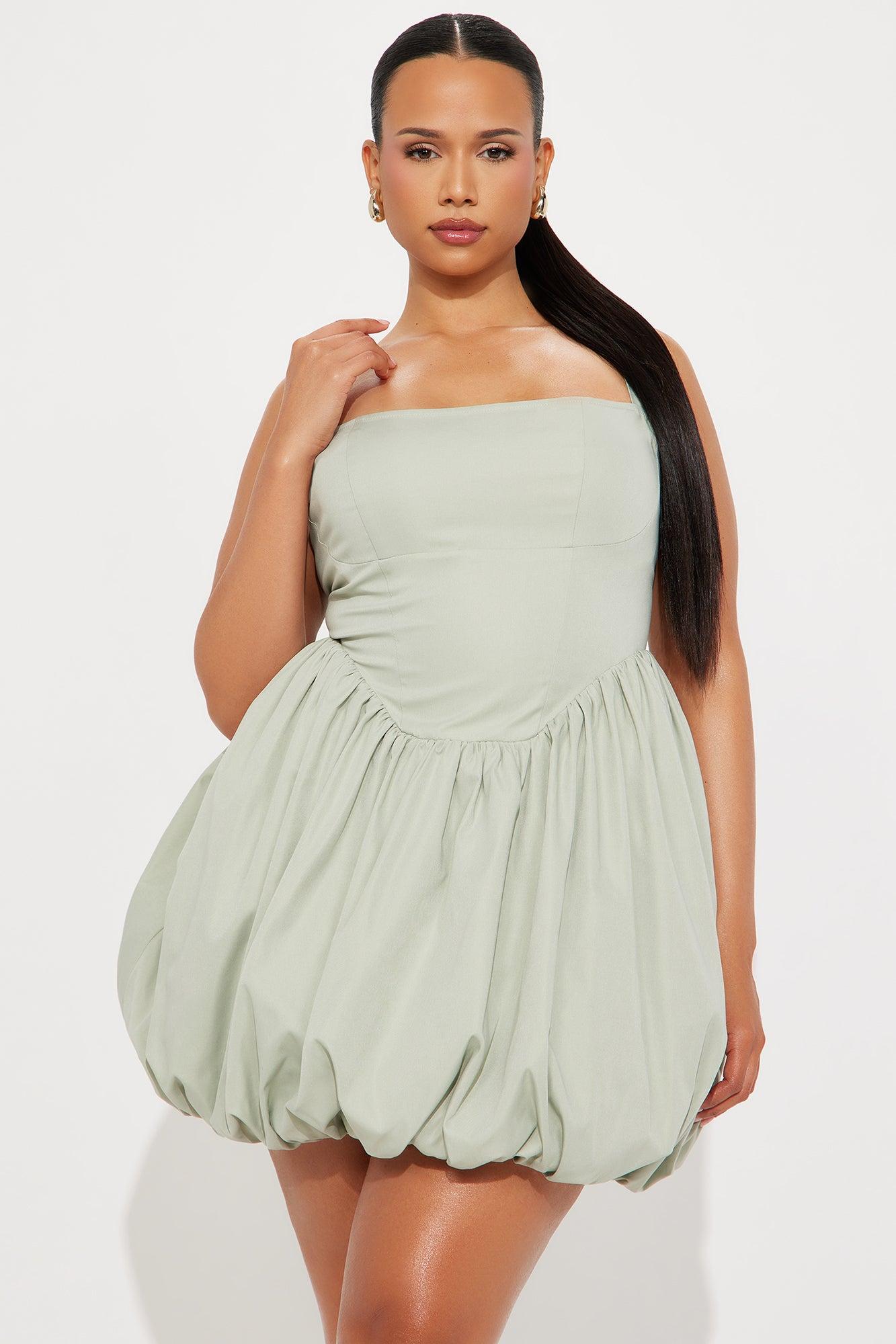 Cristabel Bubble Mini Dress - Sage Product Image