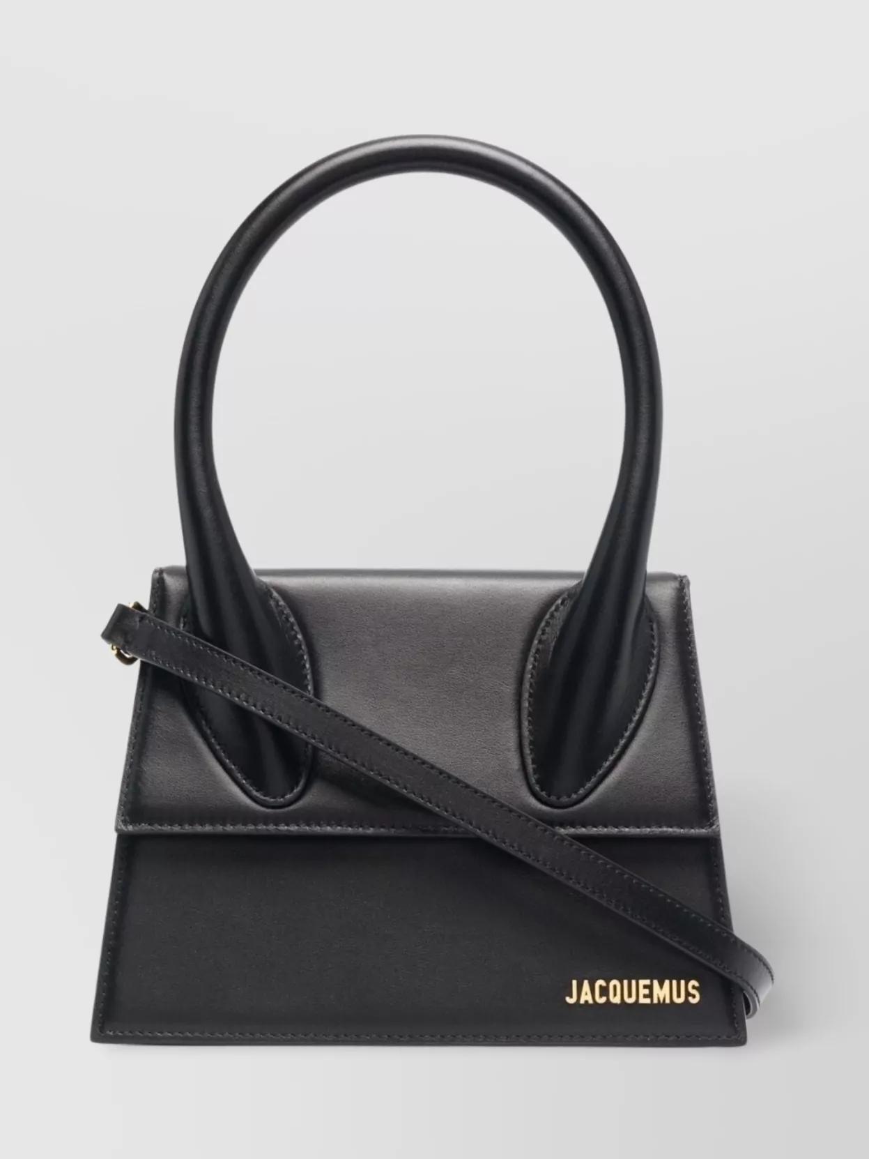 JACQUEMUS Small Handle And Removable Shoulder Strap In Black Product Image