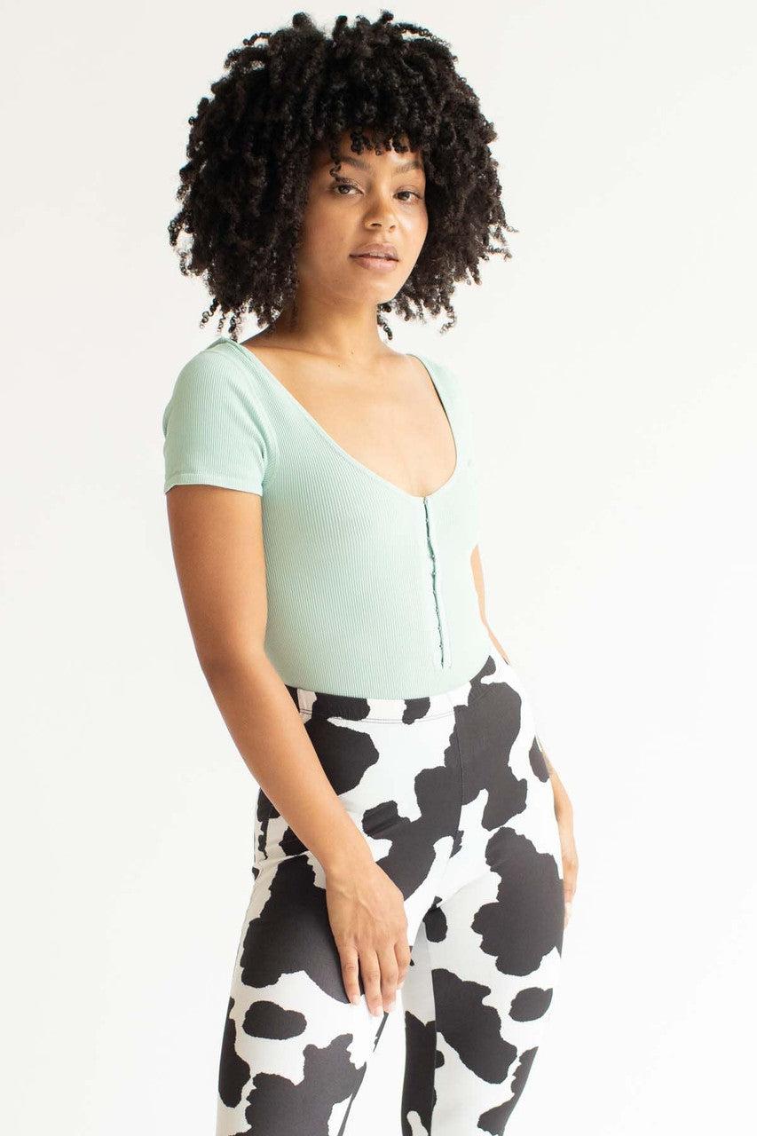 Sage Seamless Hook & Eye Ribbed Bodysuit Product Image