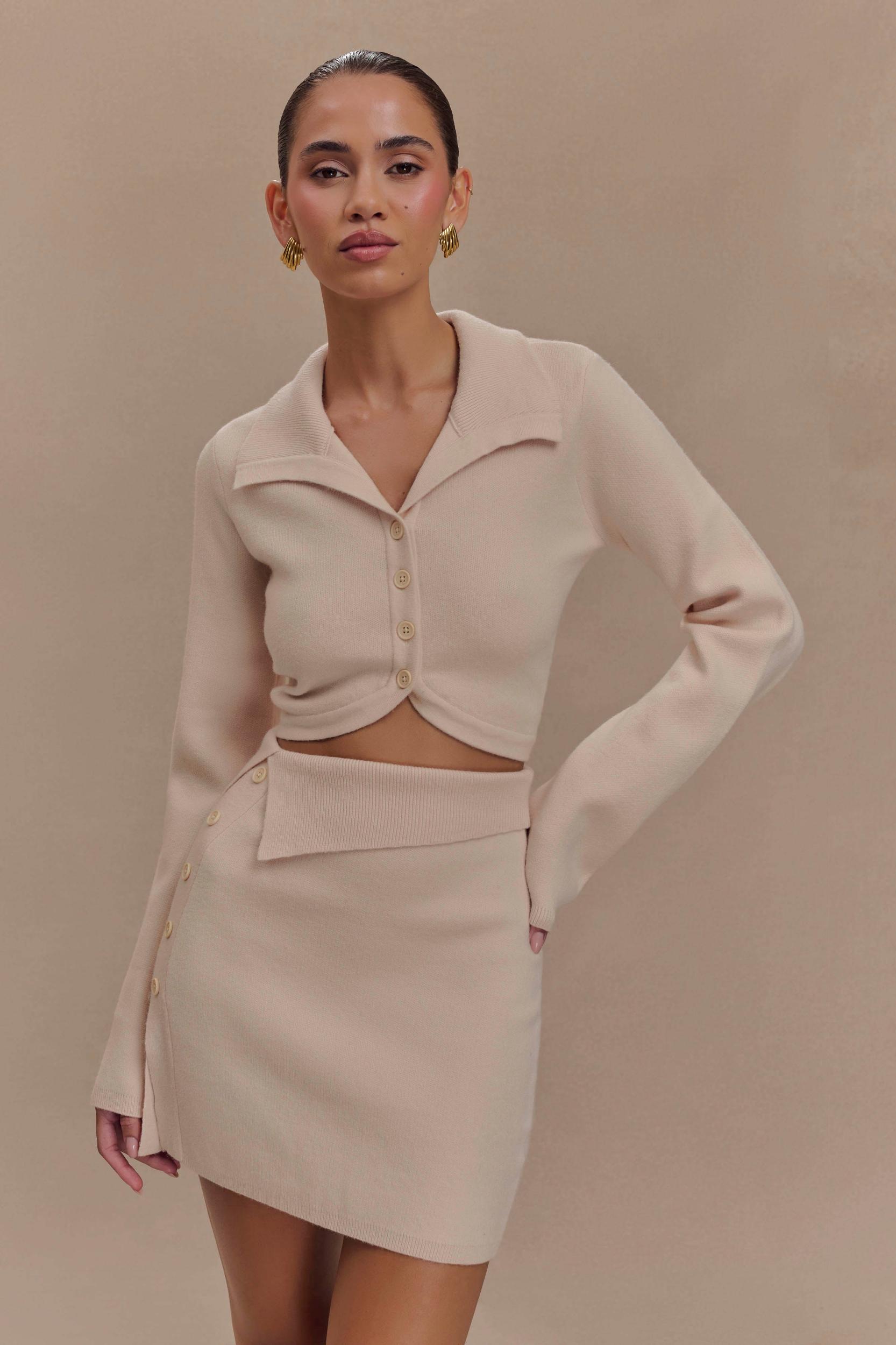 Annabelle Knit Mini Skirt - Cream Product Image