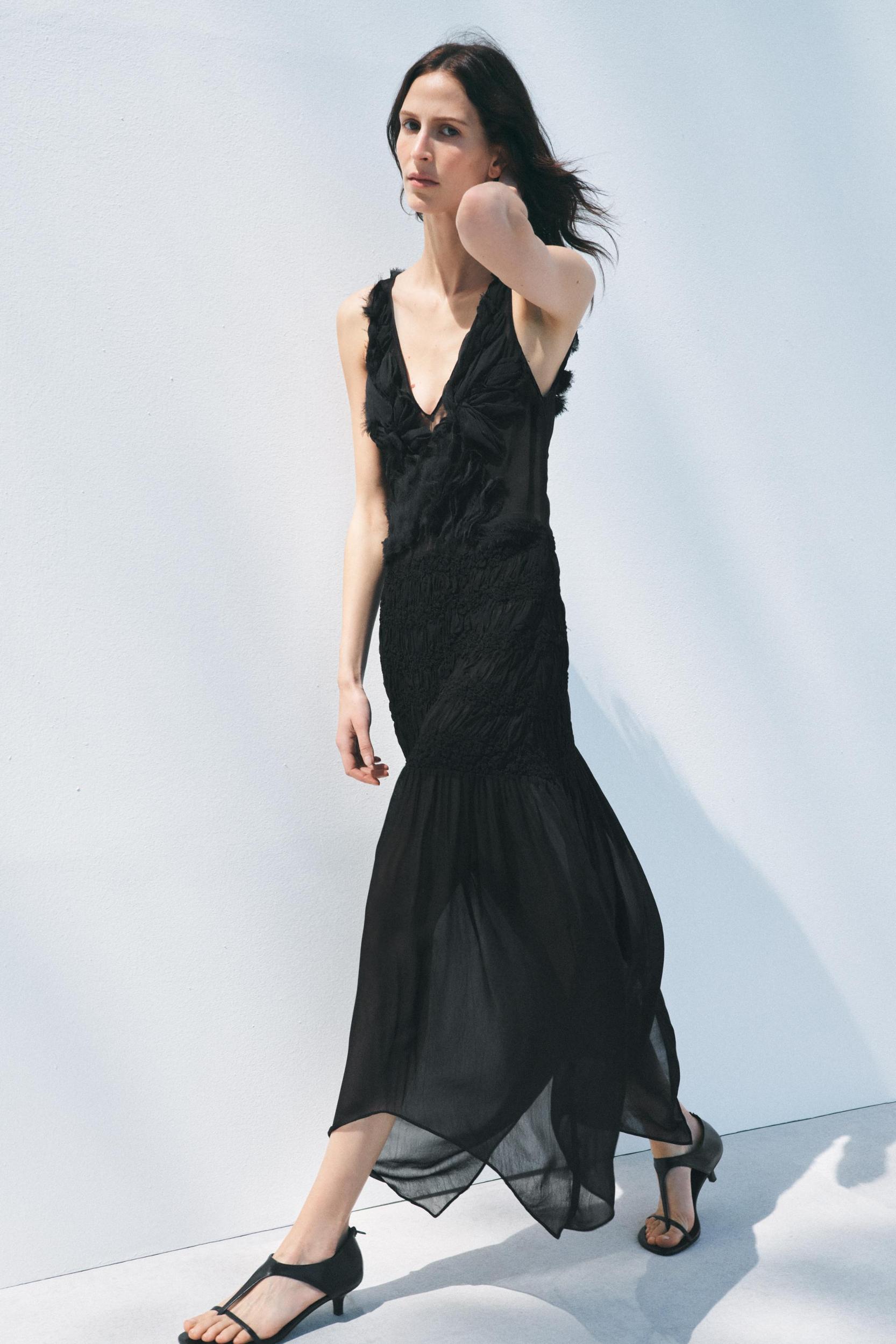 TEXTURED SEMI-SHEER DRESS Product Image