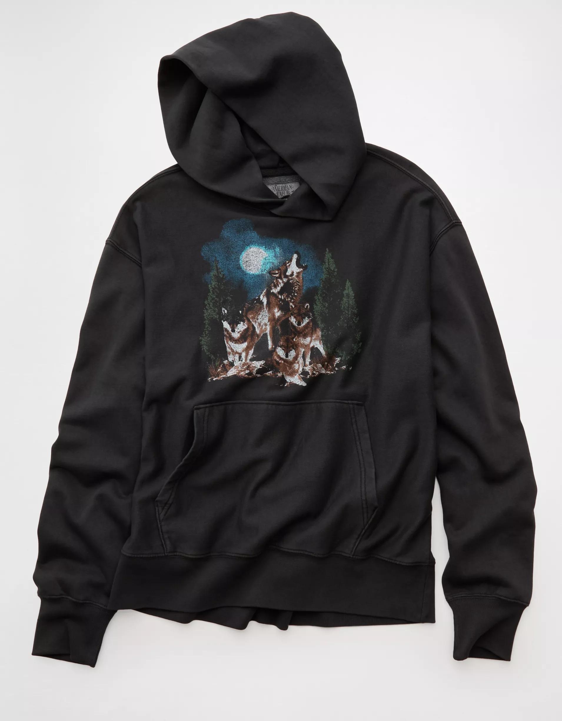 AE Howling Wolves Graphic Hoodie Product Image