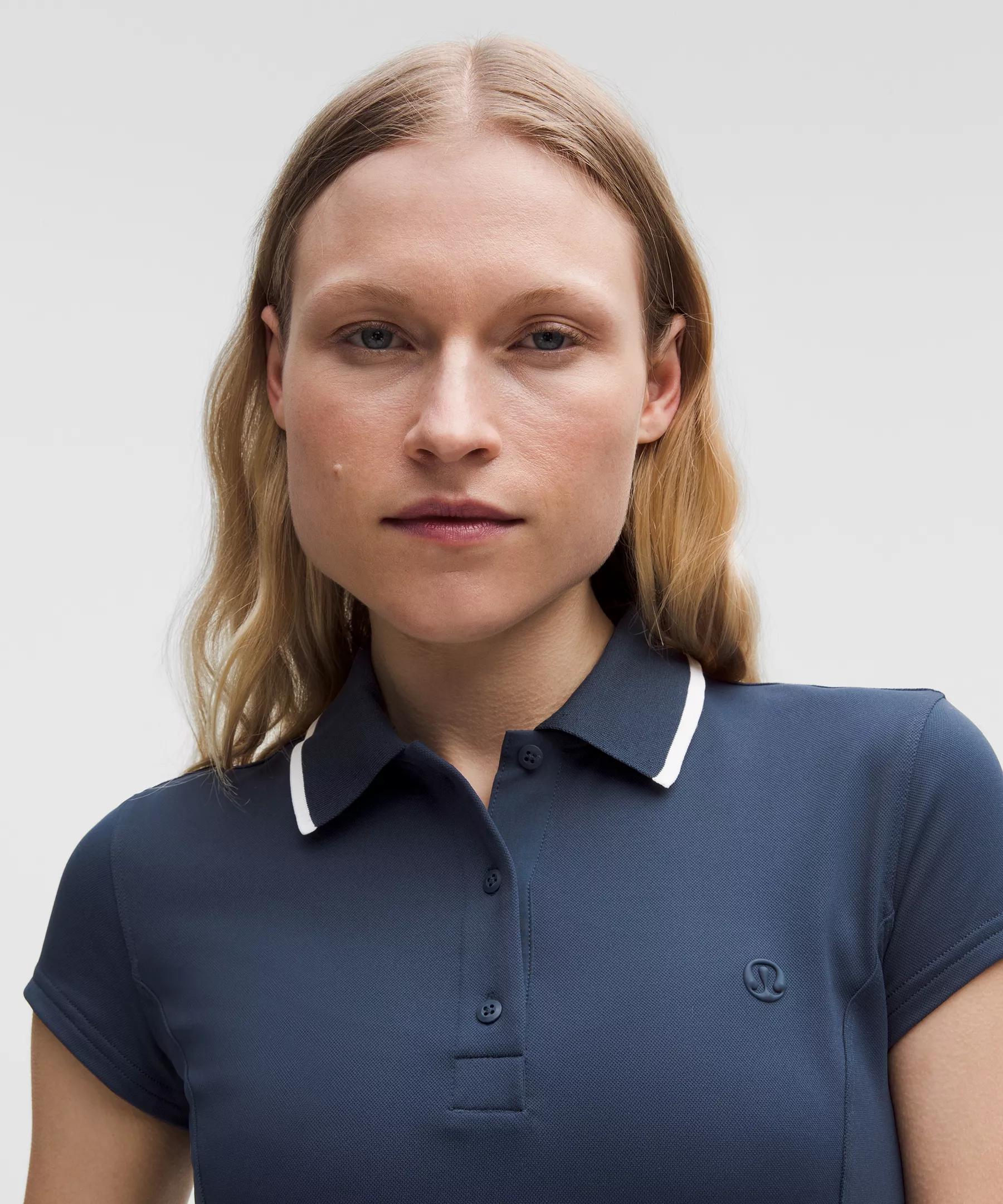 Pique Short-Sleeve Golf Polo Dress Product Image