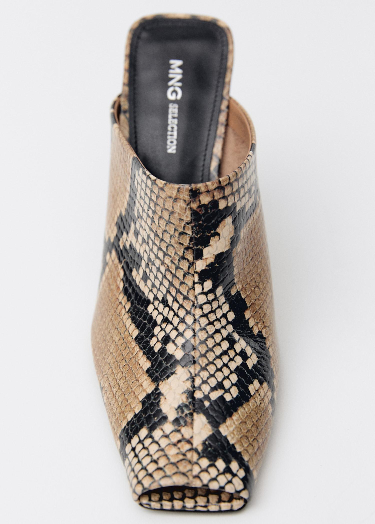 Animal-print open-back leather heeled shoes - Women | MANGO USA Product Image