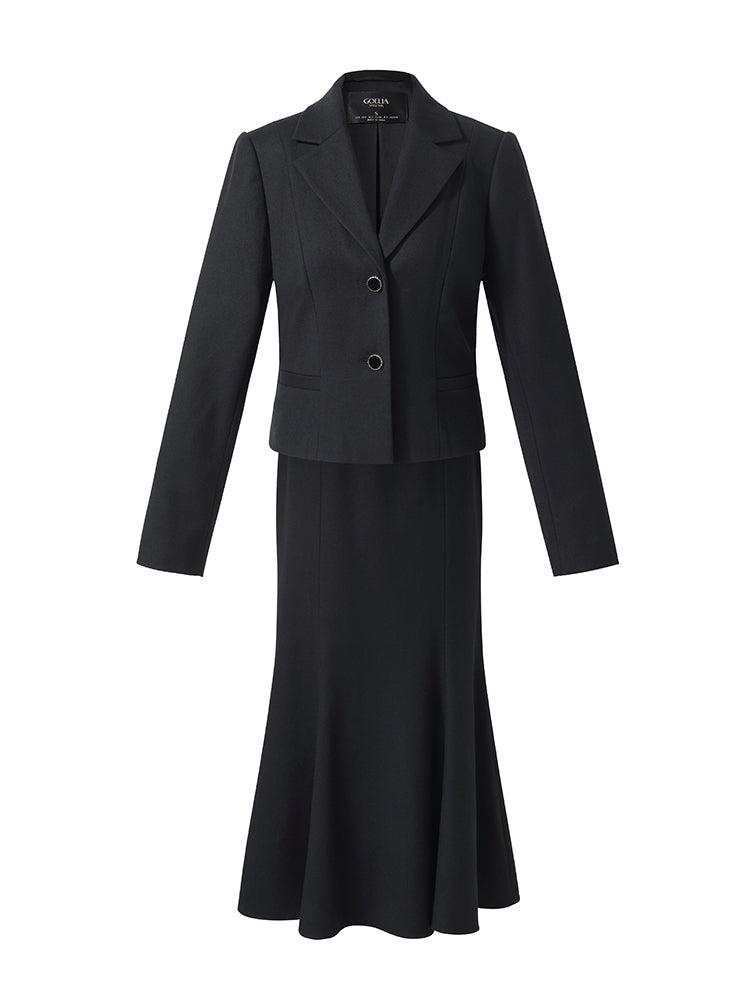 Cashmere Wool Blazer And Mermaid Skirt Two-Piece Set Product Image