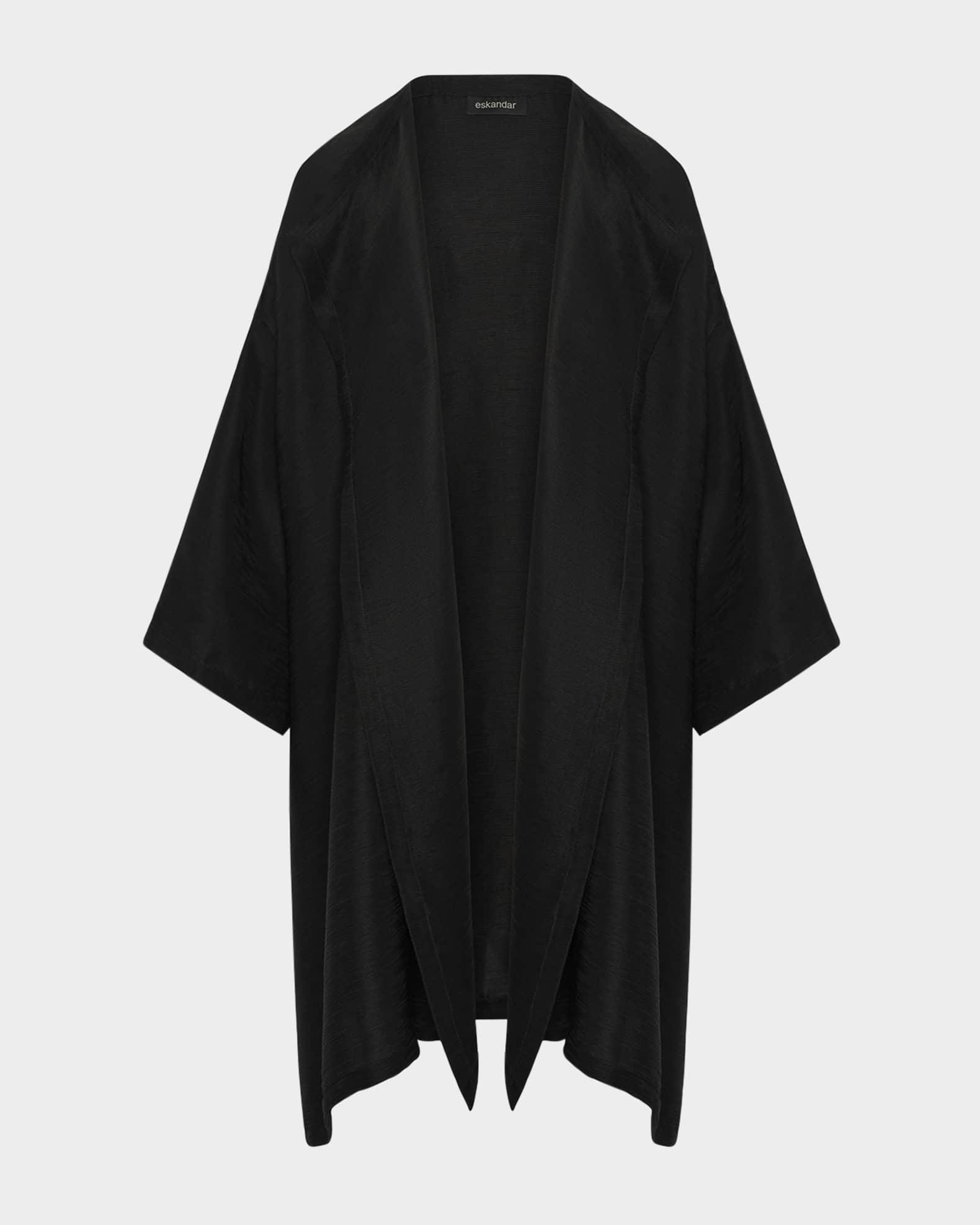 Silk Plisse Wide A-Line Jacket Coat (Long Plus Length) Product Image