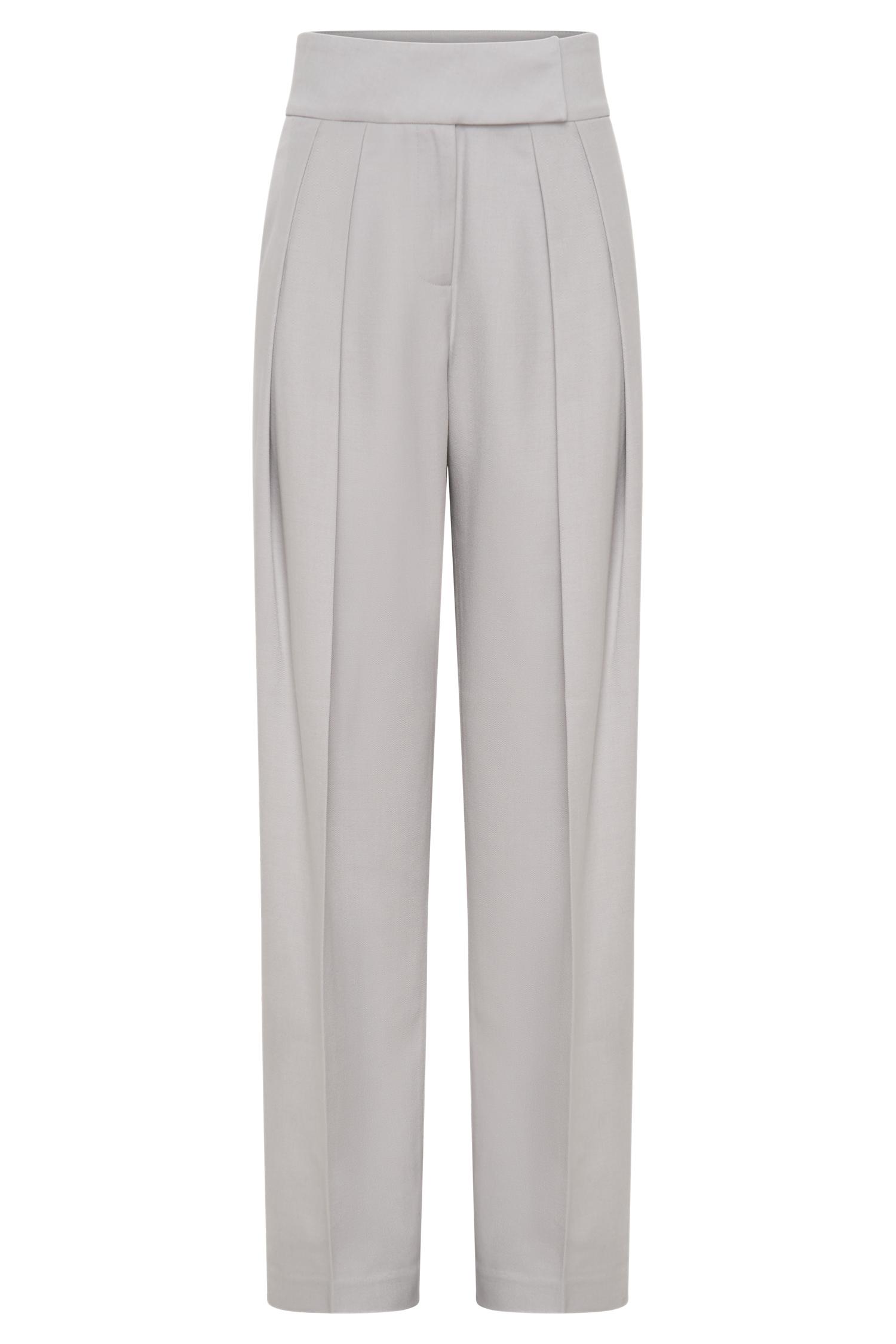 Penelope Pleated High Waisted Pants - Grey Product Image