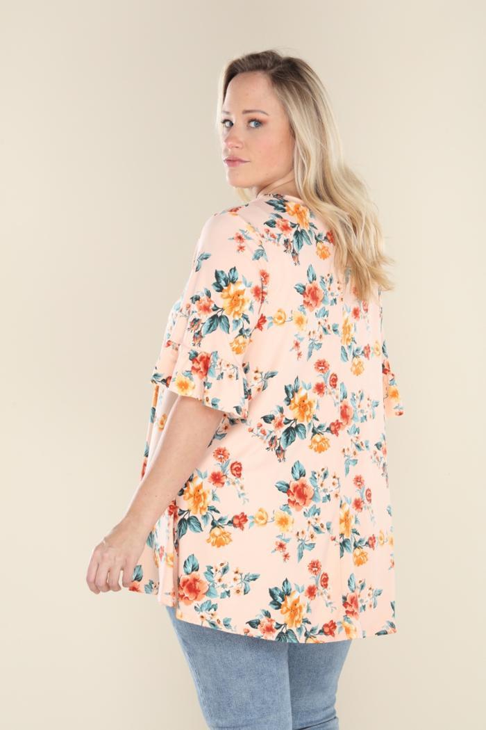 Plus Size Floral Flare Tunic Product Image