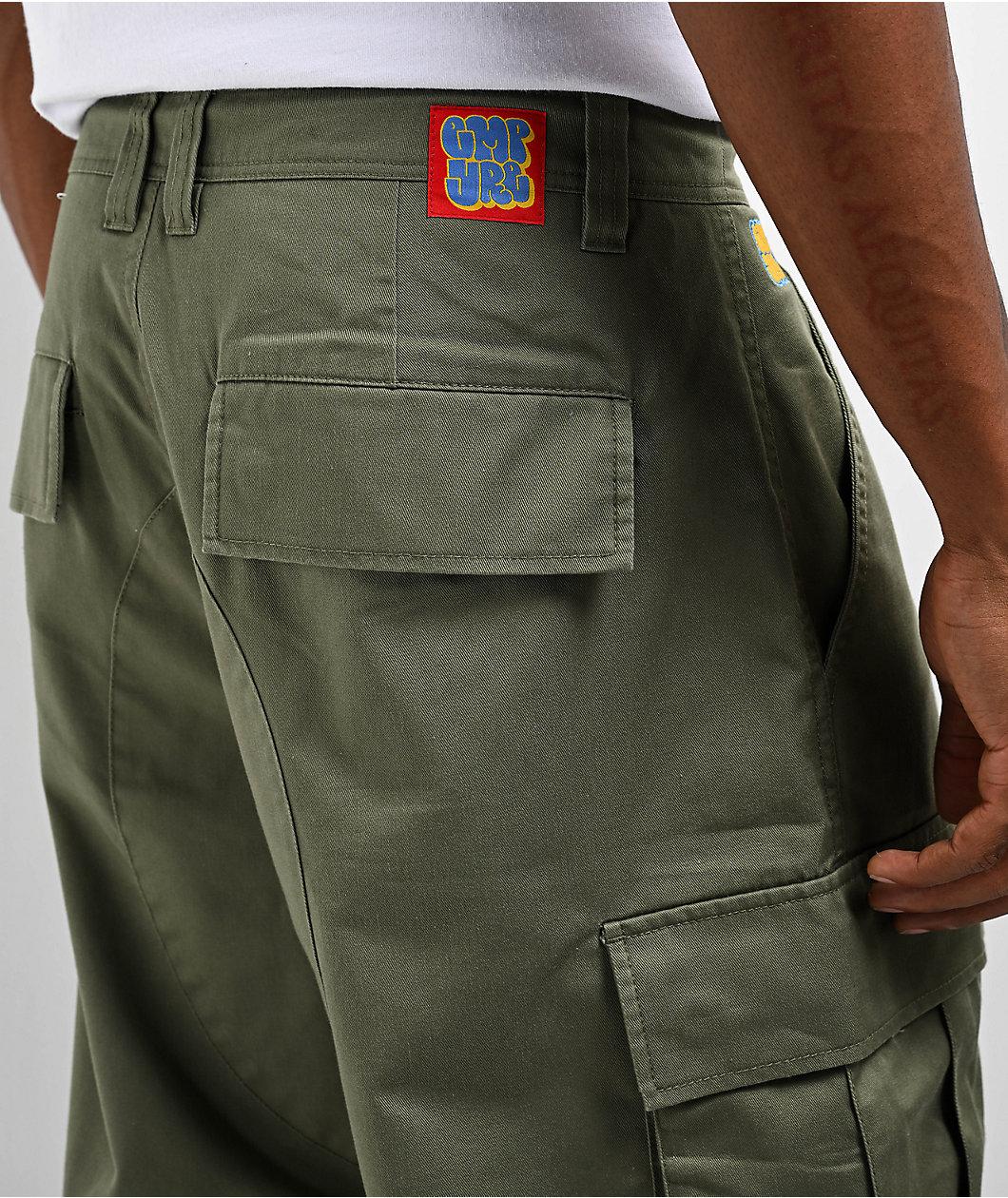 Empyre Ultra Loose Olive Cargo Skate Pants Product Image
