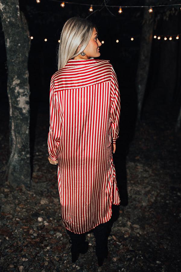 Clean Slate Stripe Midi In Red Product Image