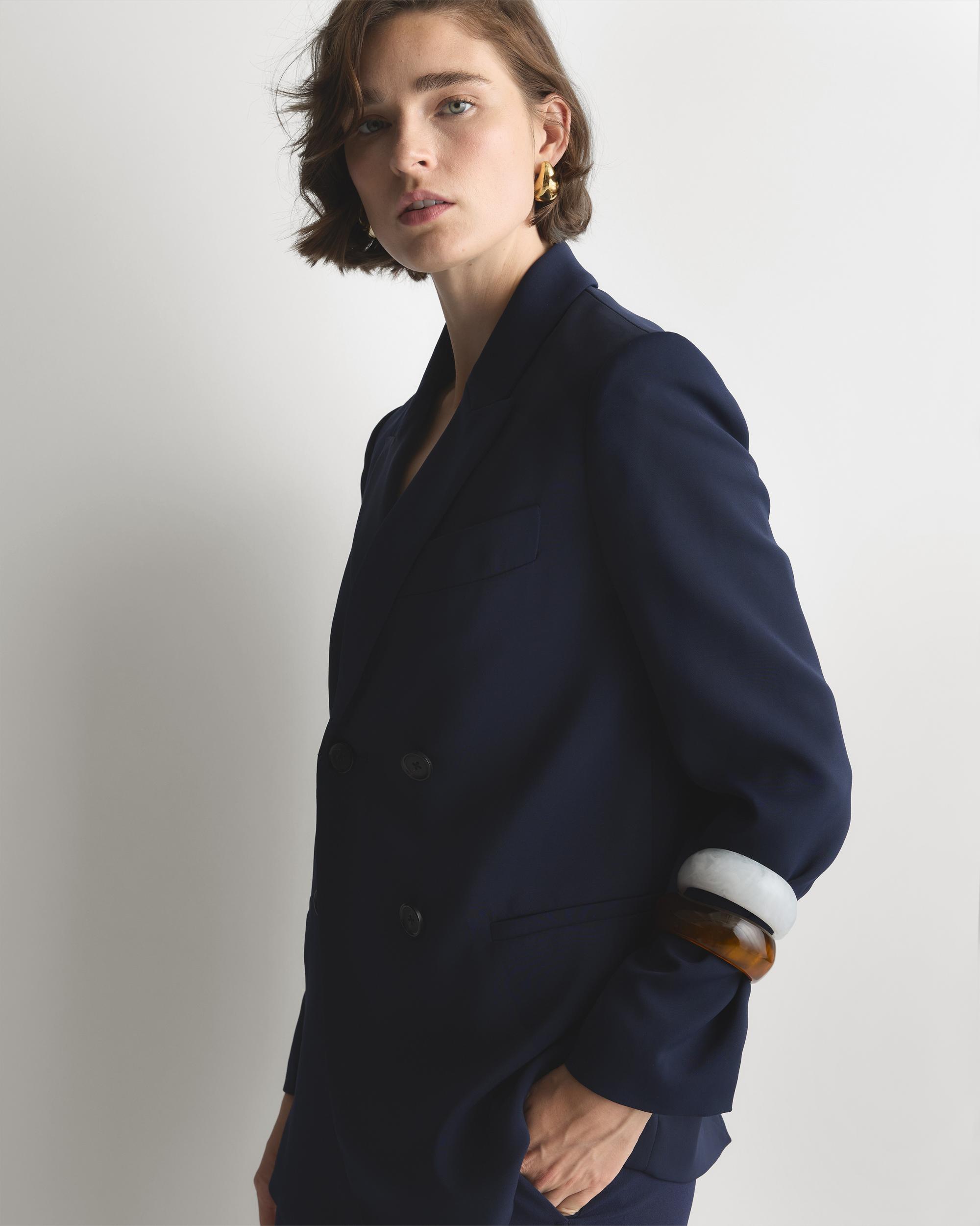 Quince | Women's Stretch Crepe Double-Breasted Blazer Size XL, Polyester Product Image