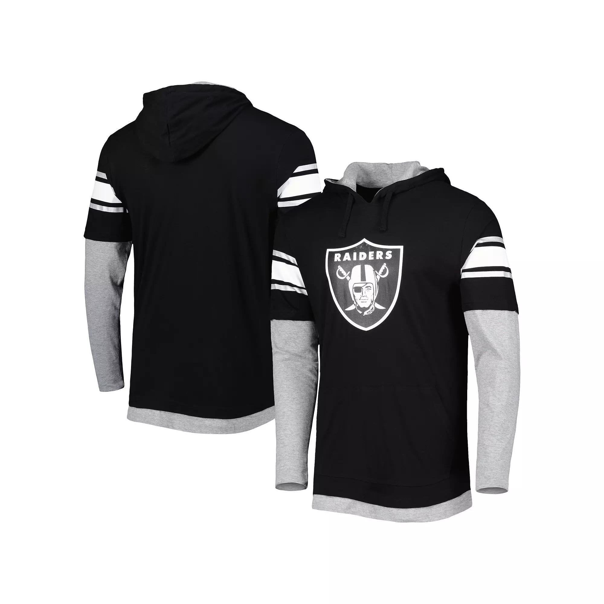 Men's New Era Black Las Vegas Raiders Long Sleeve Hoodie T-Shirt, Size: Medium, Lvr Black Product Image