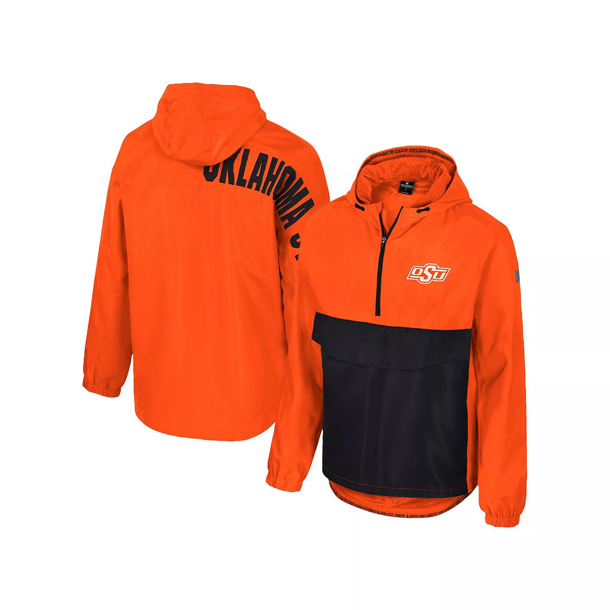 Men's Colosseum  Orange Oklahoma State Cowboys Reloaded Anorak Half-Zip Jacket, Size: Medium Product Image