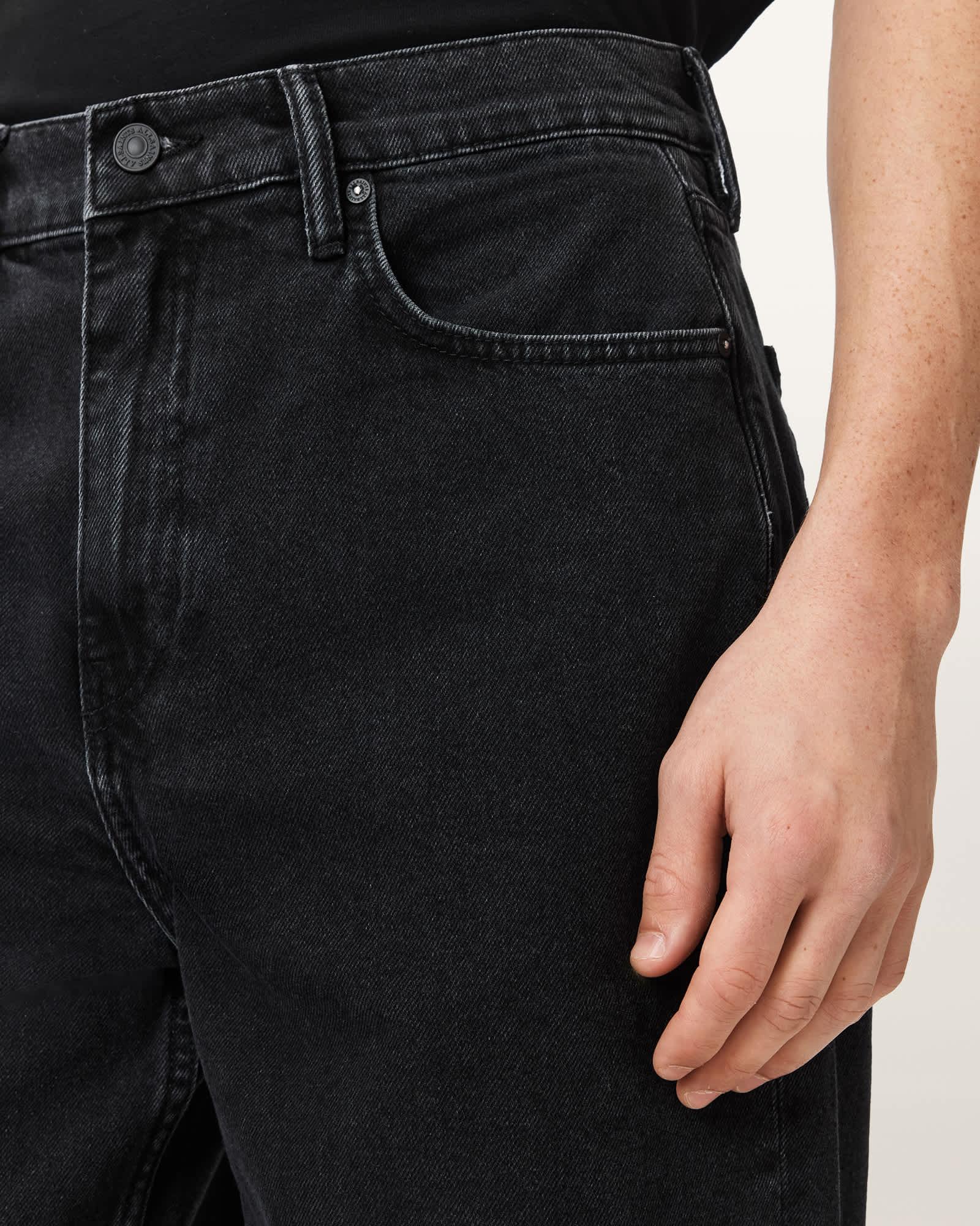 Lenny Loose Fit Wide Leg Denim Jeans Washed Black | ALLSAINTS US Product Image