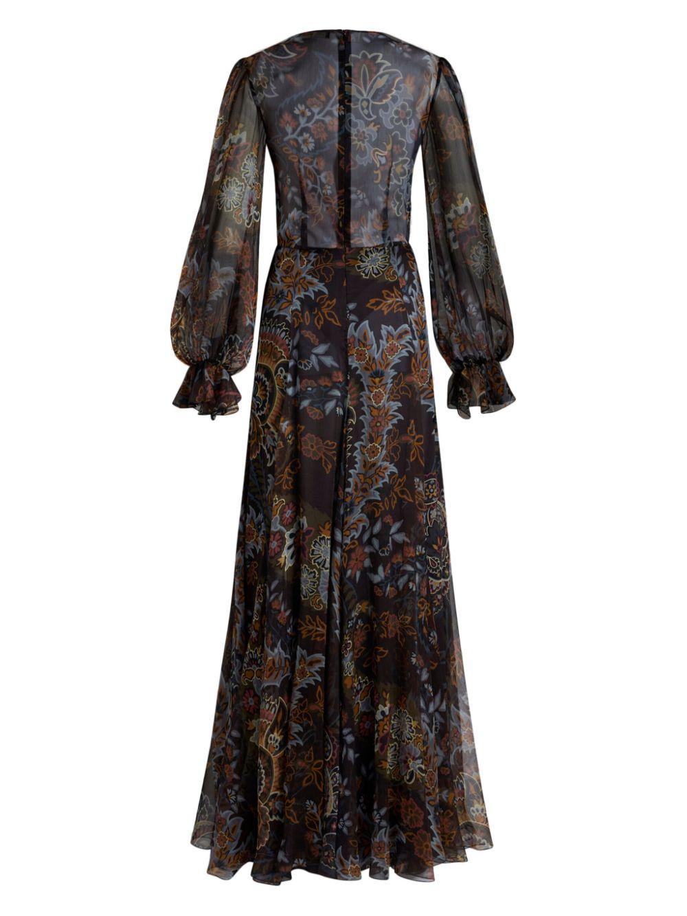 paisley printed silk dress Product Image