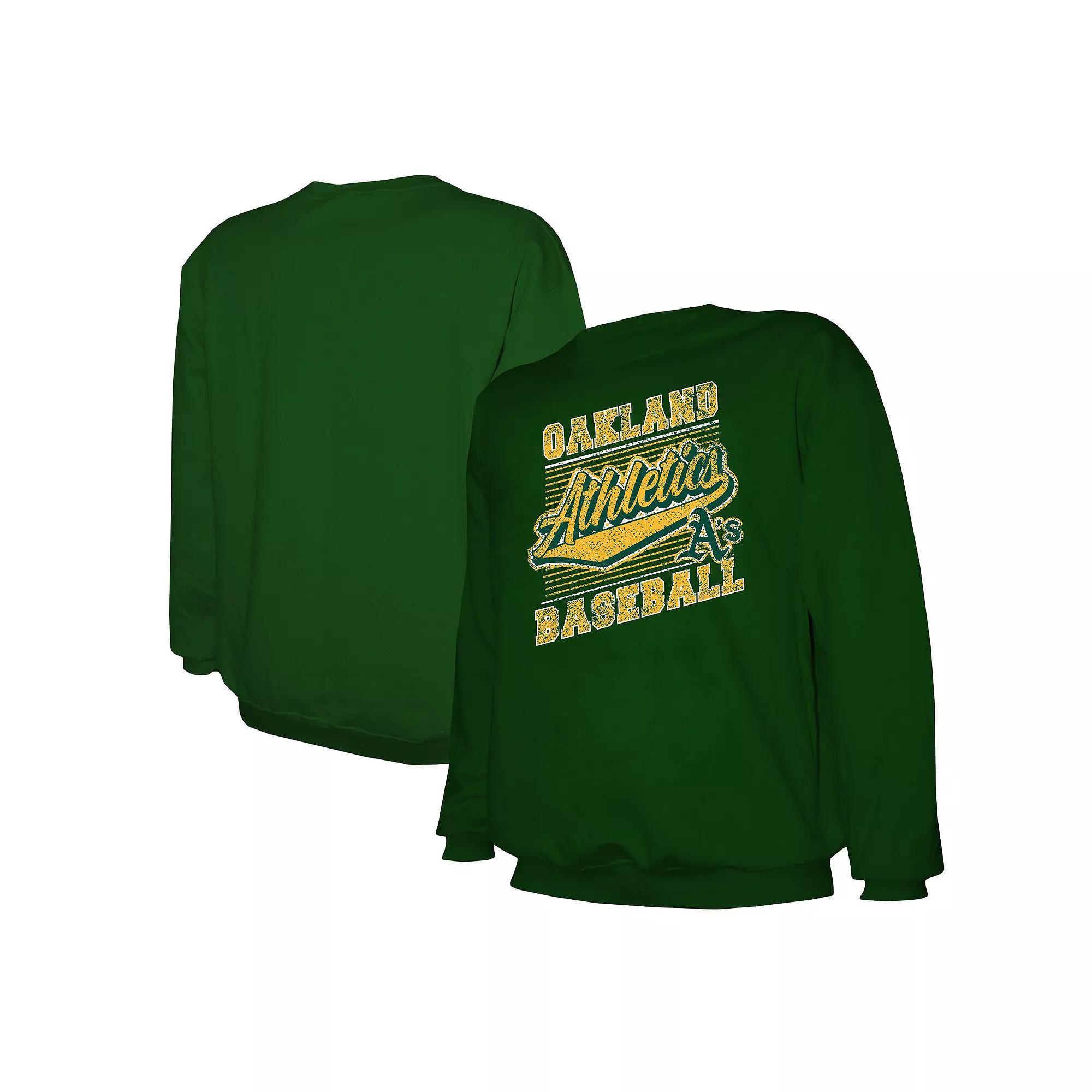 Men's Stitches Green Oakland Athletics Pullover Sweatshirt,  Product Image
