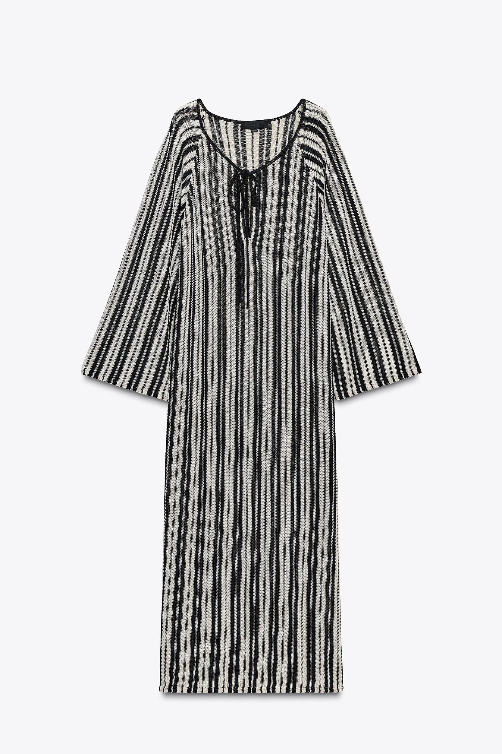 STRIPED KNIT DRESS WITH LINEN Product Image