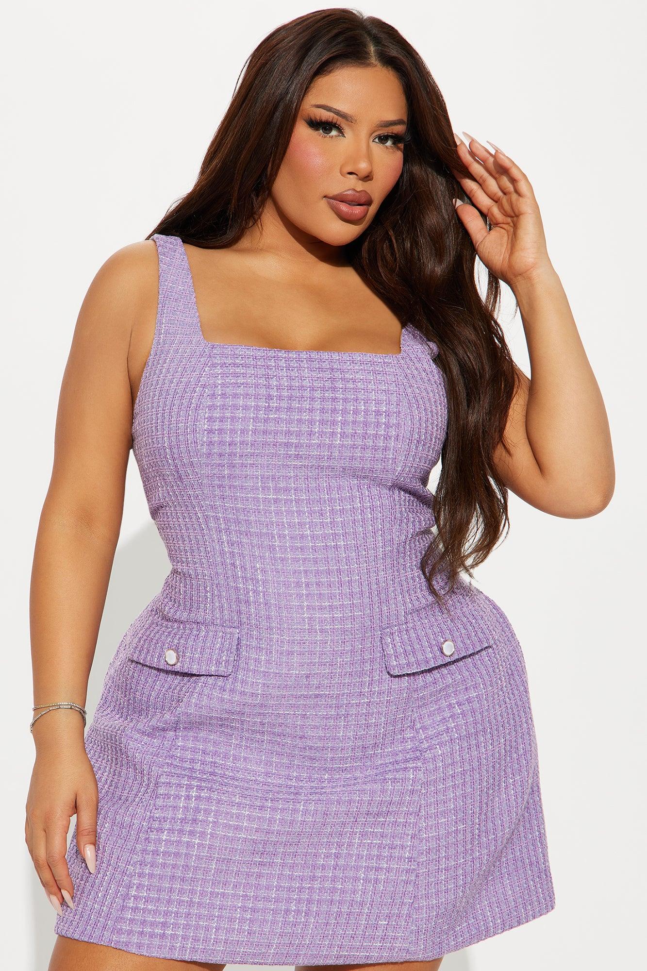 Leanna Tweed Micro Mini Dress - Lavender Product Image
