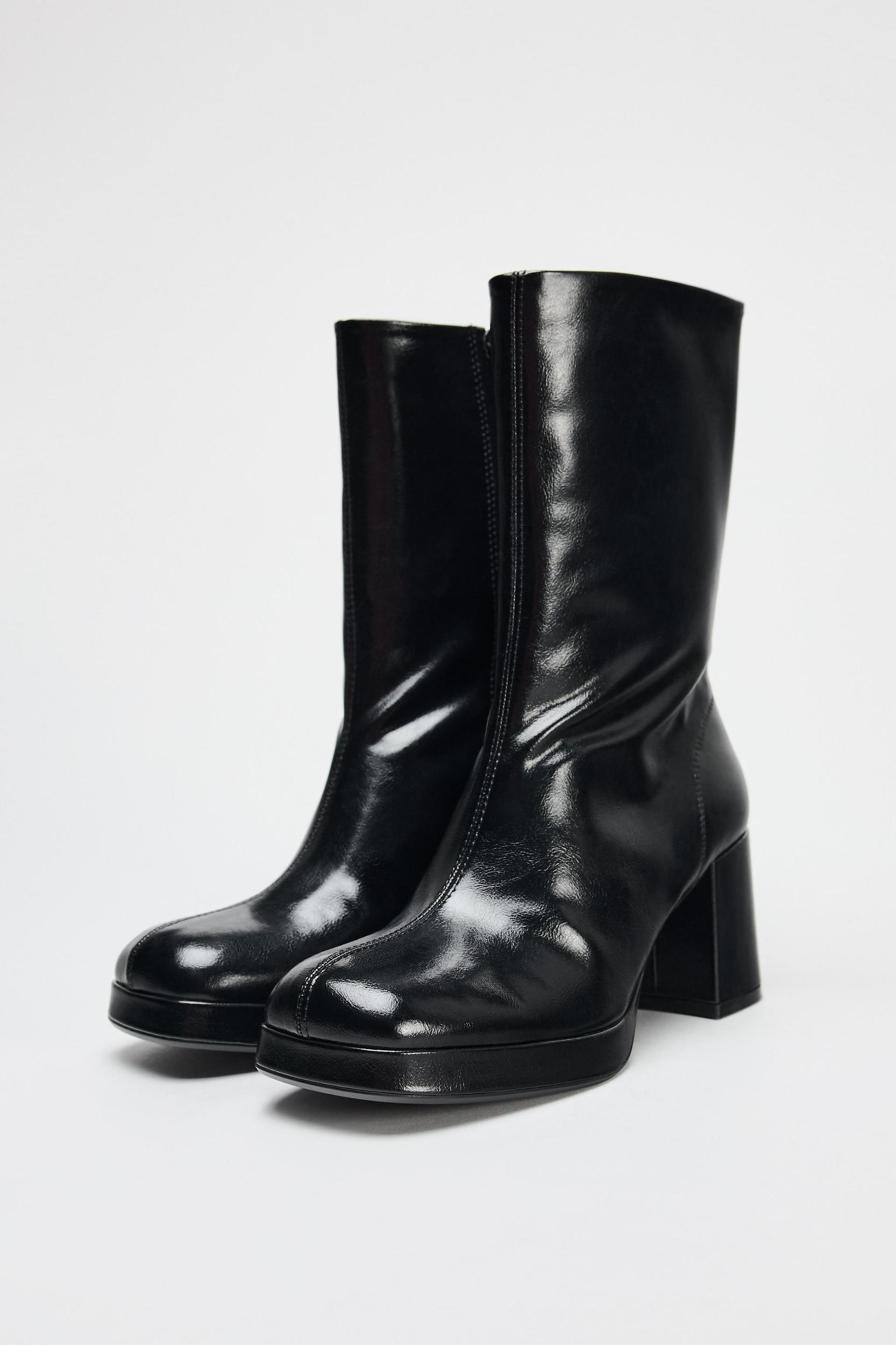 PLATFORM HEELED ANKLE BOOTS Product Image